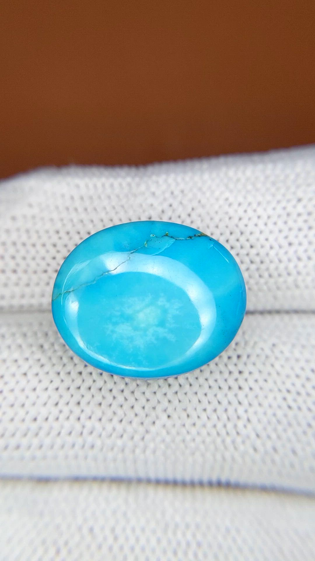 15.94 Ct. Greenish Blue Cabochon Turquoise from Persia(Iran) Size Video