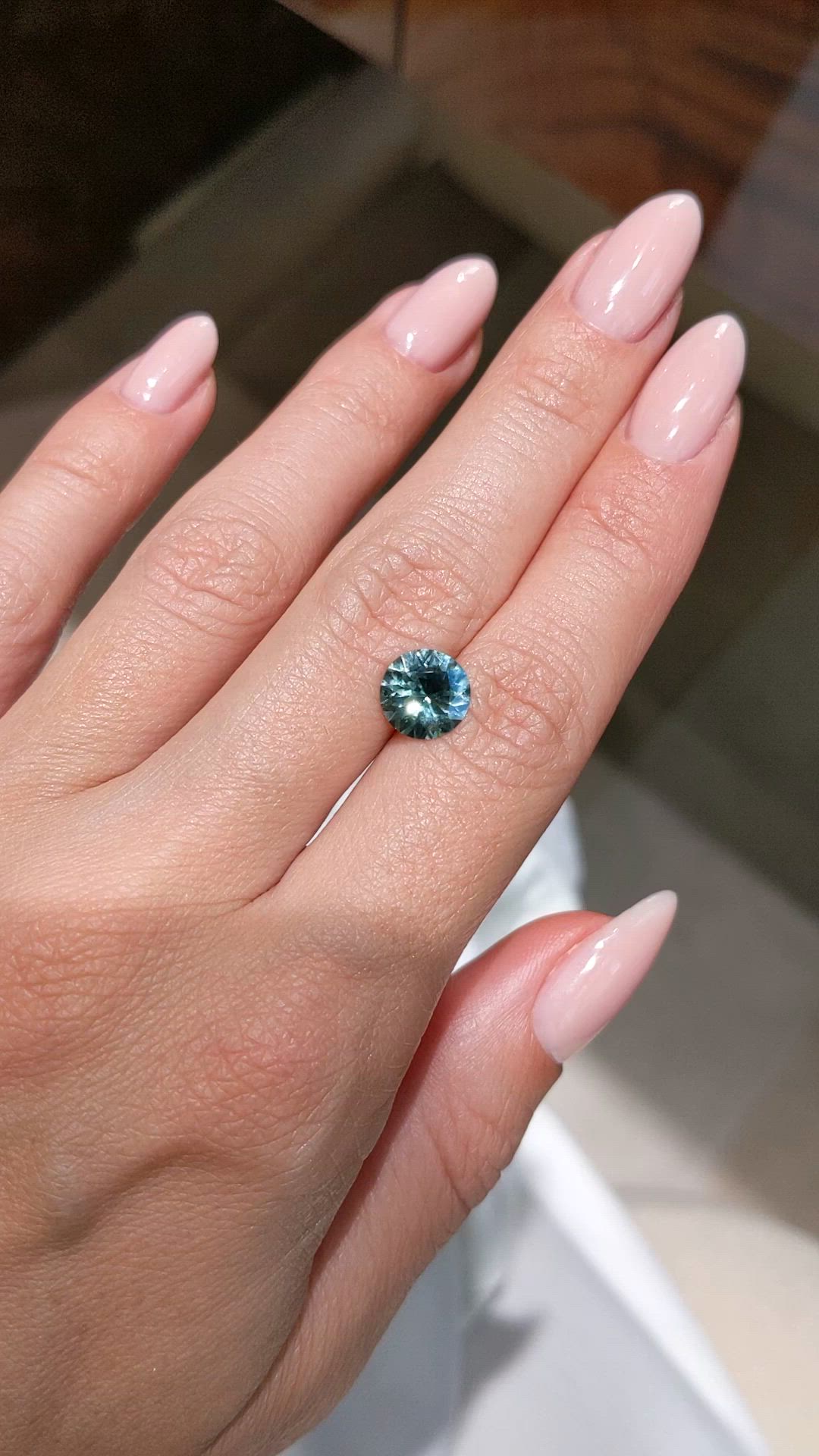 1.72 Ct. Greenish Blue Tourmaline from Brazil Size Video