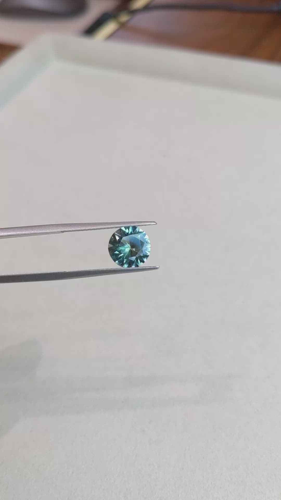 1.72 Ct. Greenish Blue Tourmaline from Brazil Size Video