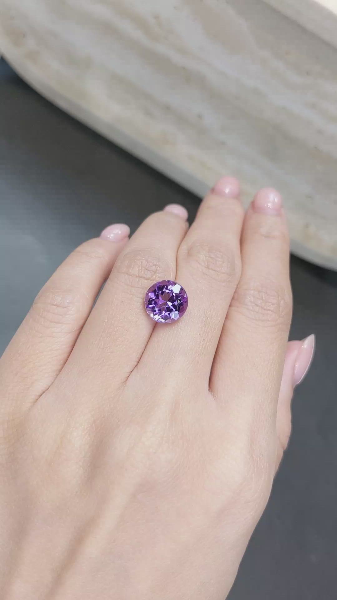 3.90 Ct. Purple Amethyst from Brazil Size Video