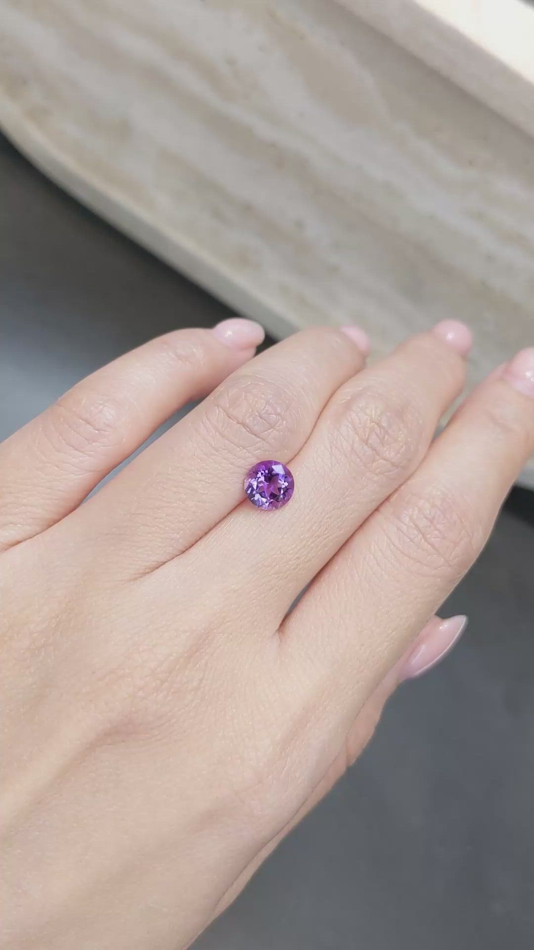 1.13 Ct. Purple Amethyst from Brazil Size Video