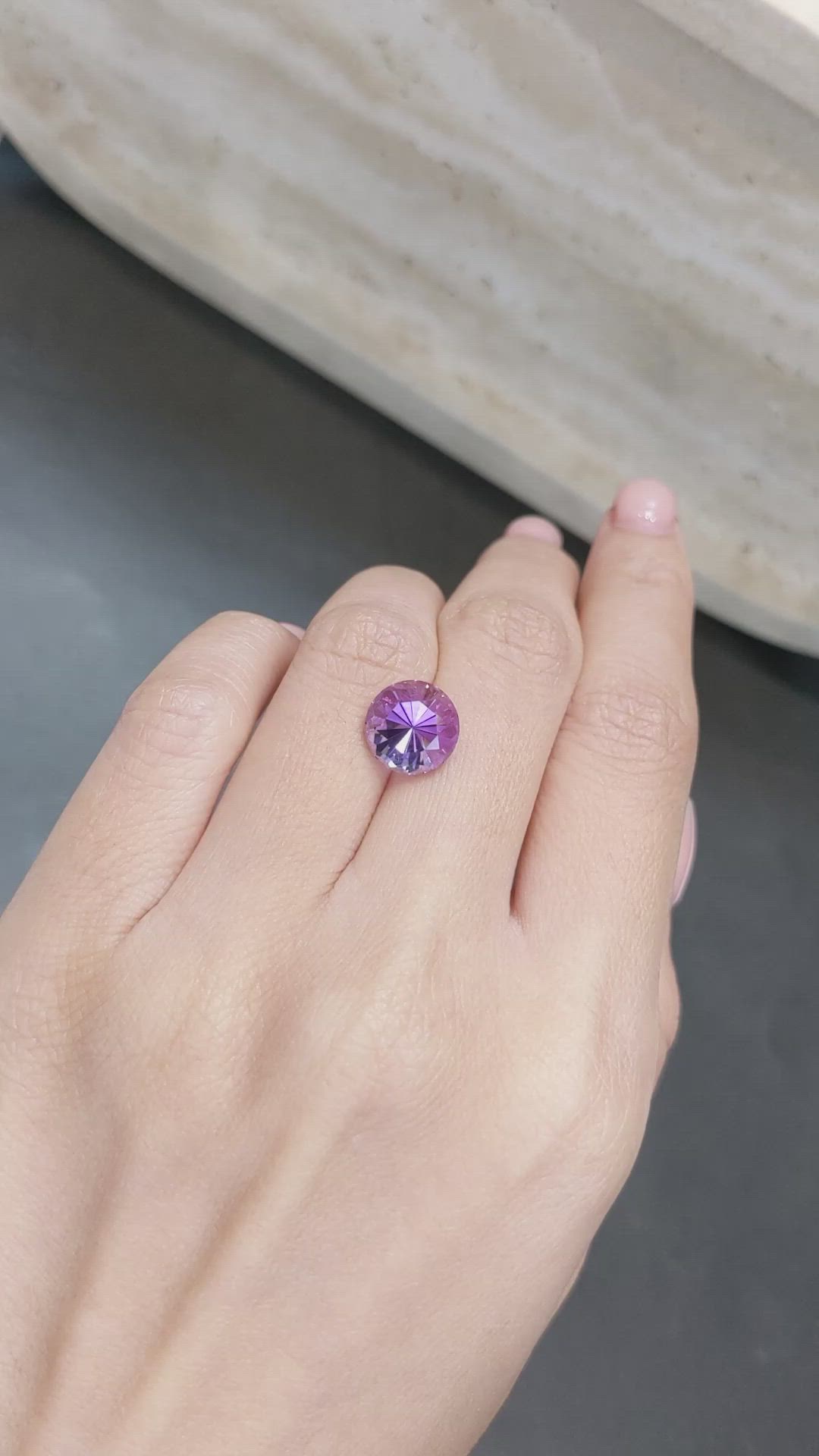 3.68 Ct. Purple Amethyst from Brazil Size Video