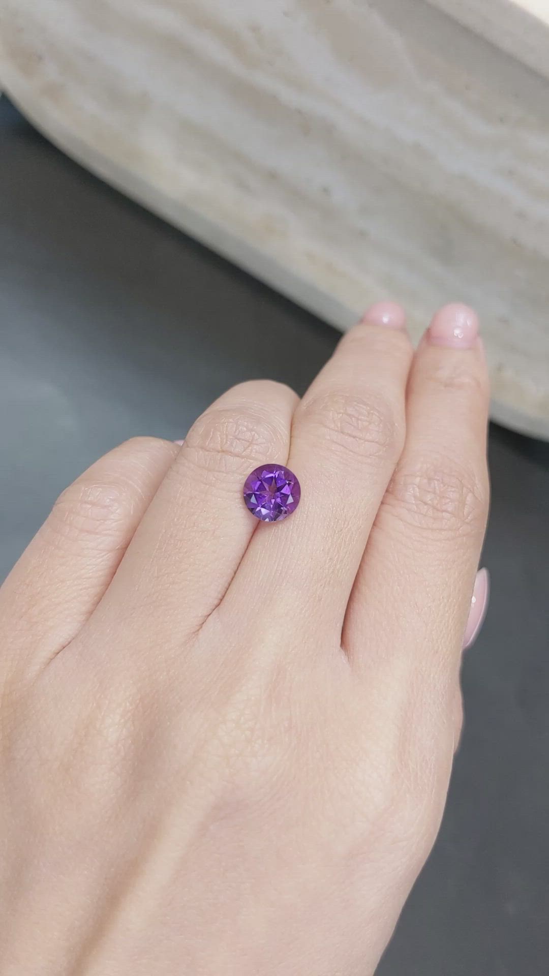 1.65 Ct. Purple Amethyst from Brazil Size Video