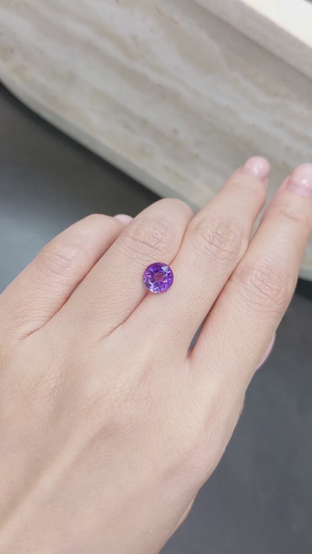 1.52 Ct. Purple Amethyst from Brazil Size Video