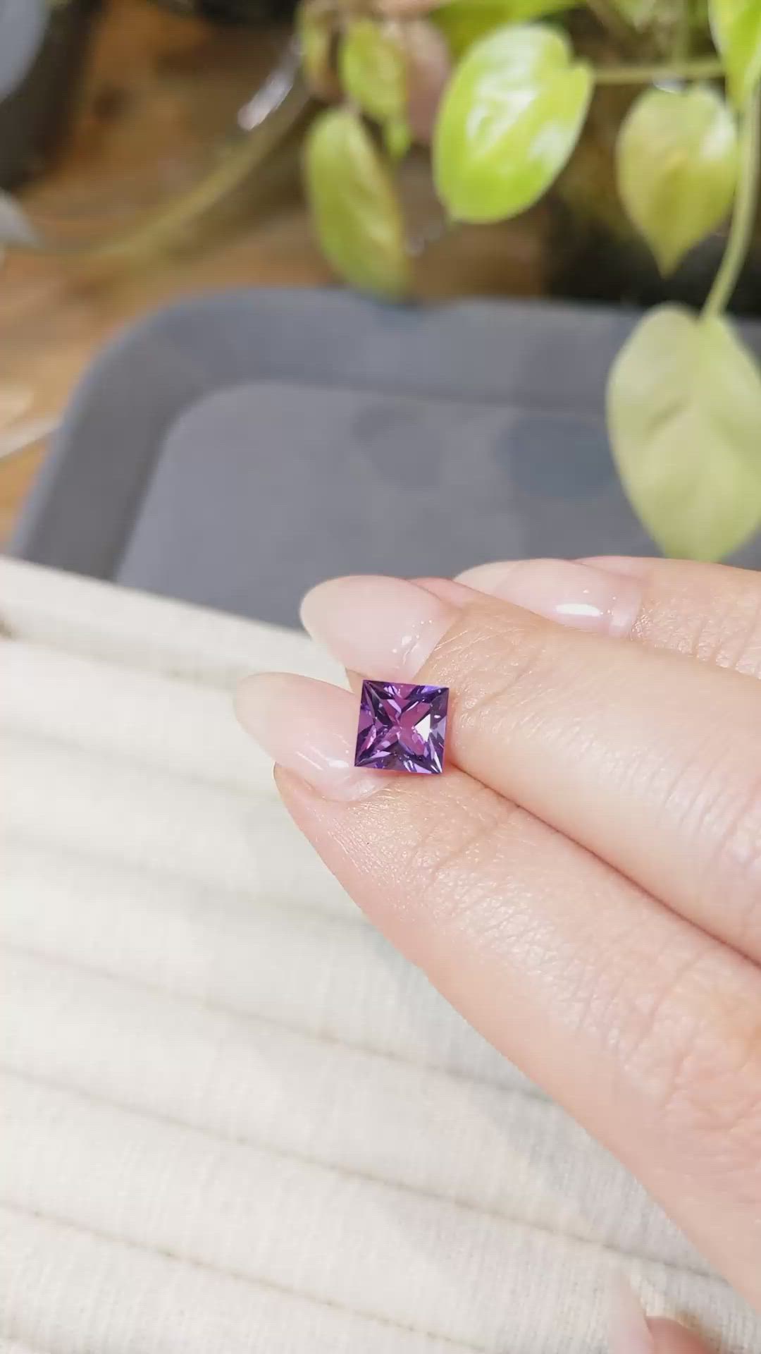1.59 Ct. Purple Amethyst from Brazil Size Video