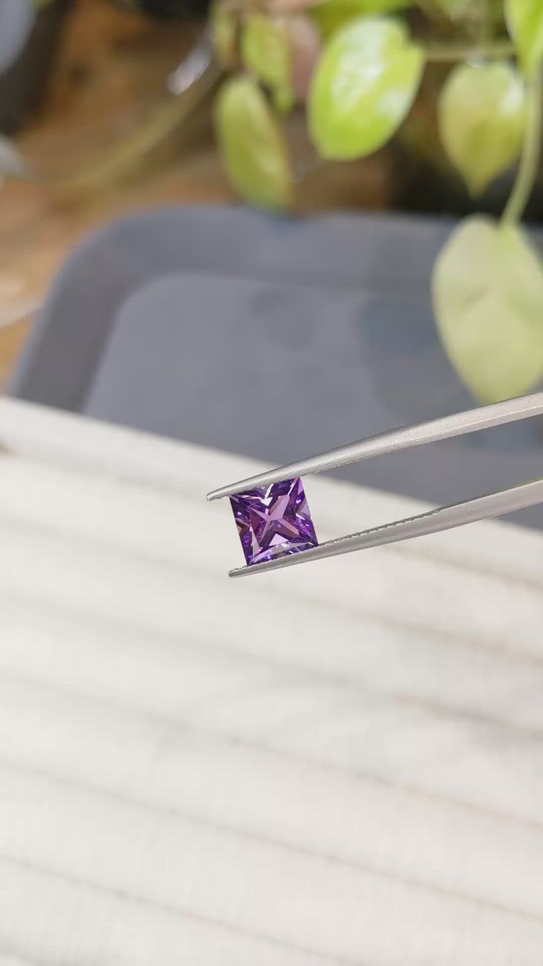 1.59 Ct. Purple Amethyst from Brazil Size Video