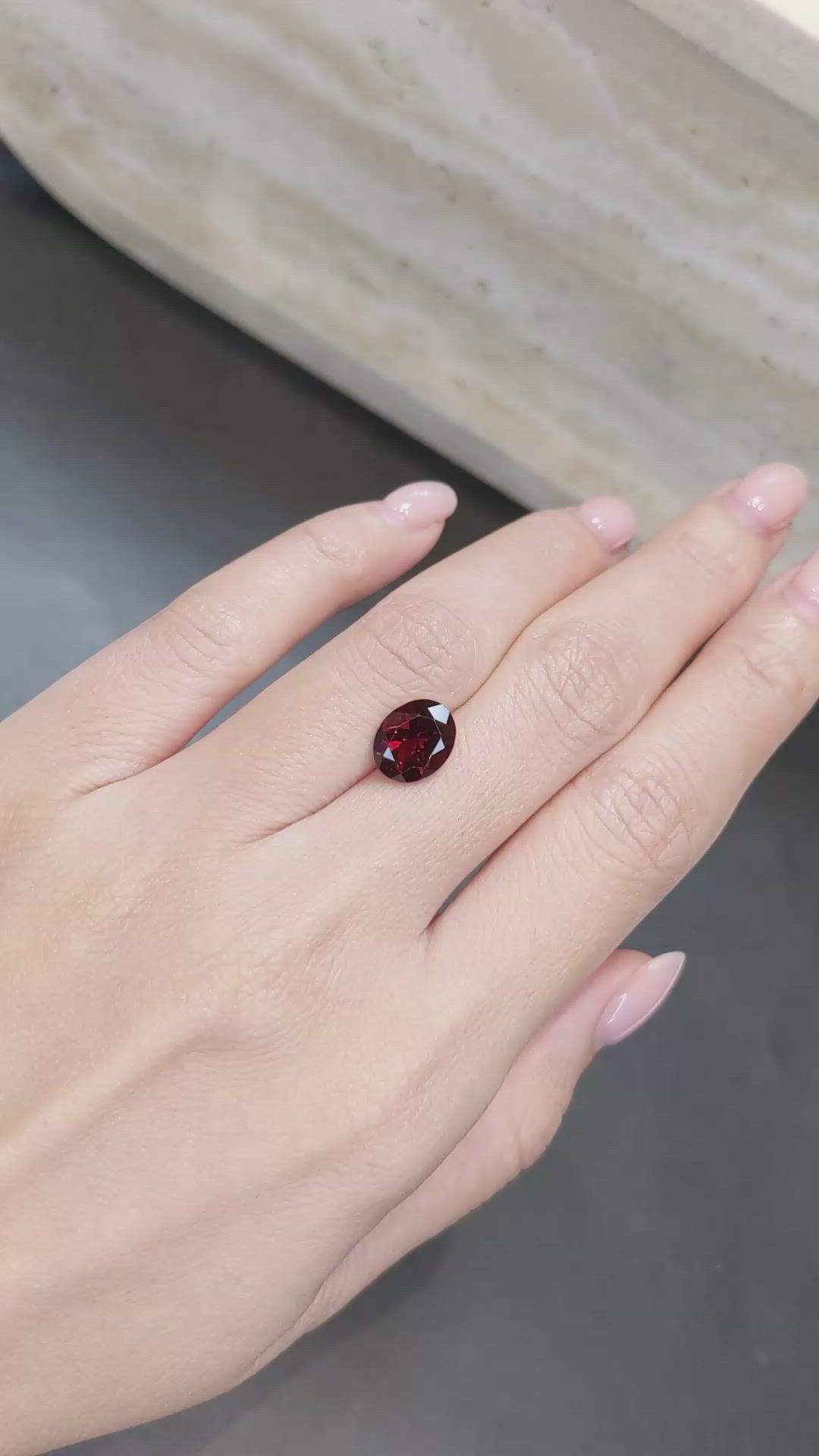 2.99 Ct. Red Garnet from Tanzania Size Video