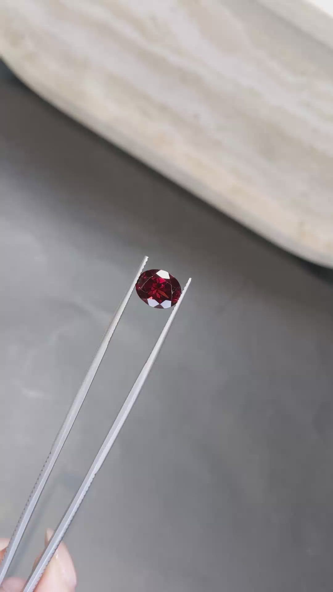 2.99 Ct. Red Garnet from Tanzania Size Video