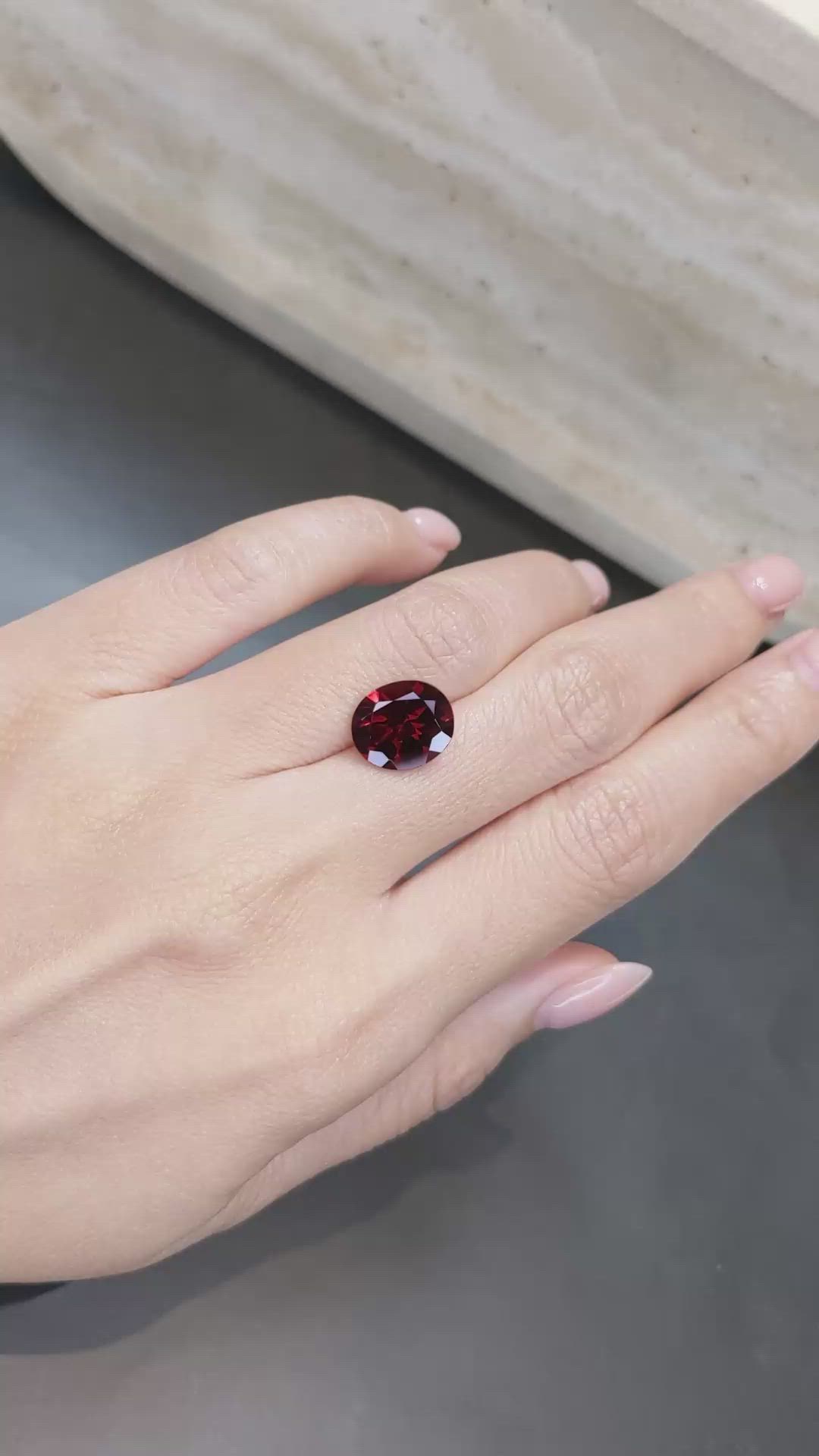 4.88 Ct. Red Garnet from Tanzania Size Video