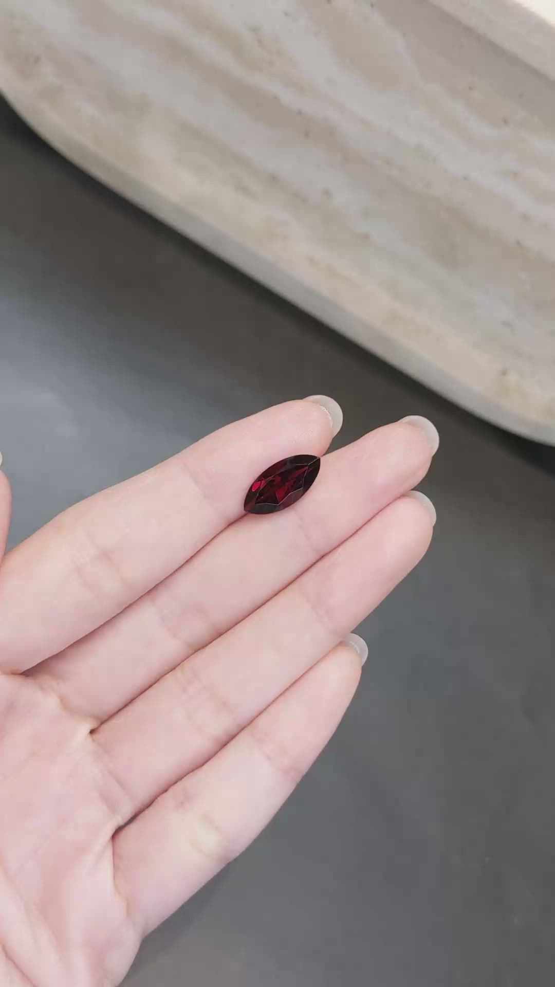 4.00 Ct. Orangish Red Garnet from Tanzania Size Video