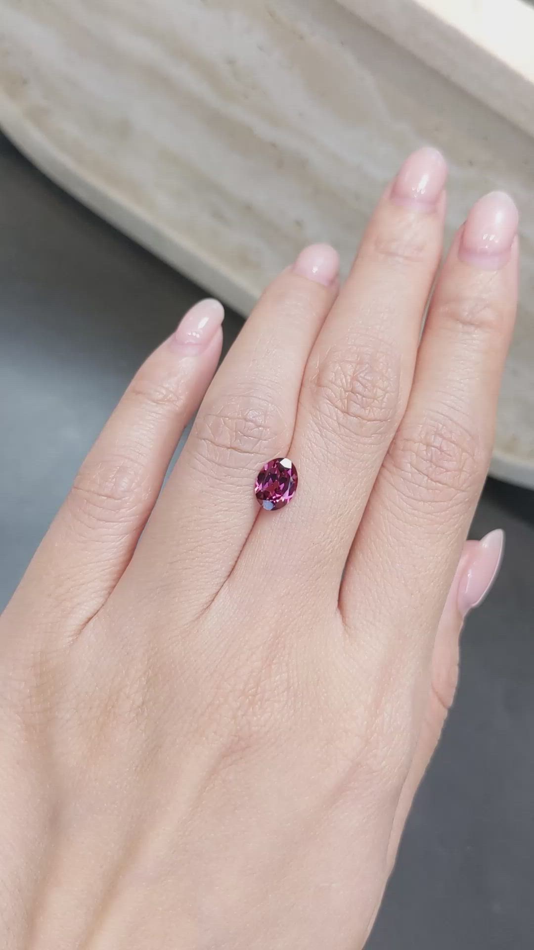 1.27 Ct. Purple Rhodolite Garnet from Tanzania Size Video