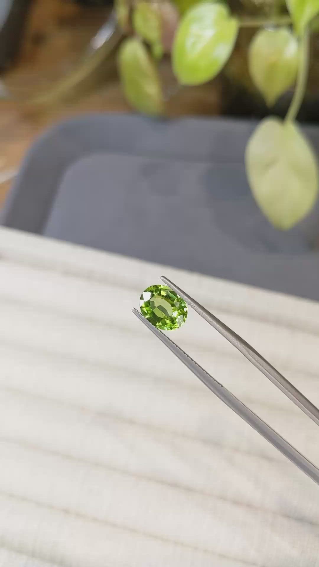 1.78 Ct. Green (Lime Green) Peridot from Burma (Myanmar) Size Video