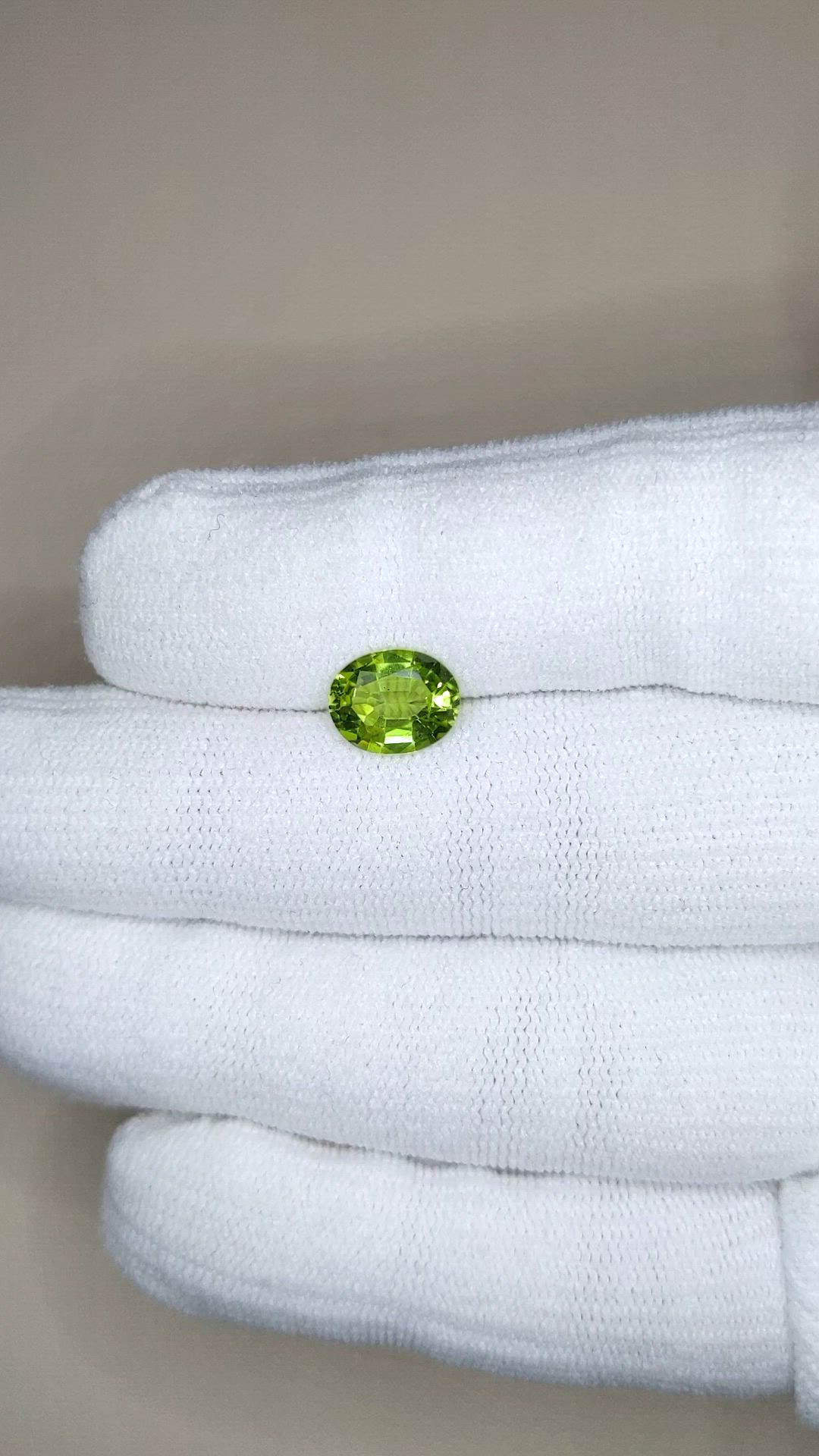 1.78 Ct. Green (Lime Green) Peridot from Burma (Myanmar) Size Video