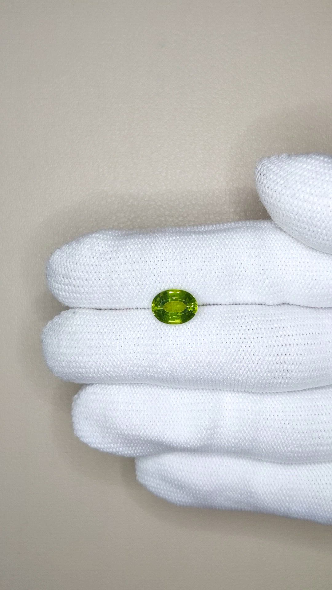 2.15 Ct. Green (Lime Green) Peridot from Burma (Myanmar) Size Video
