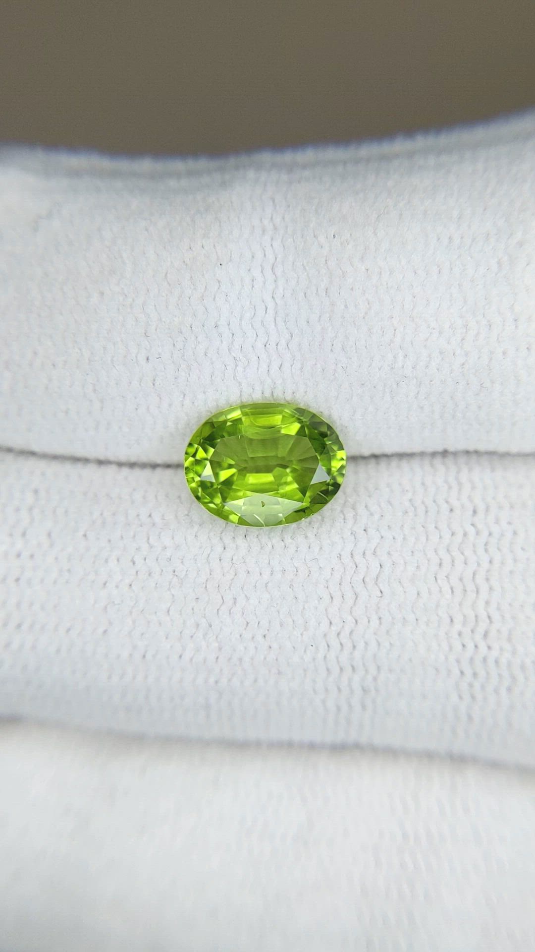 1.95 Ct. Green (Lime Green) Peridot from Burma (Myanmar) Size Video