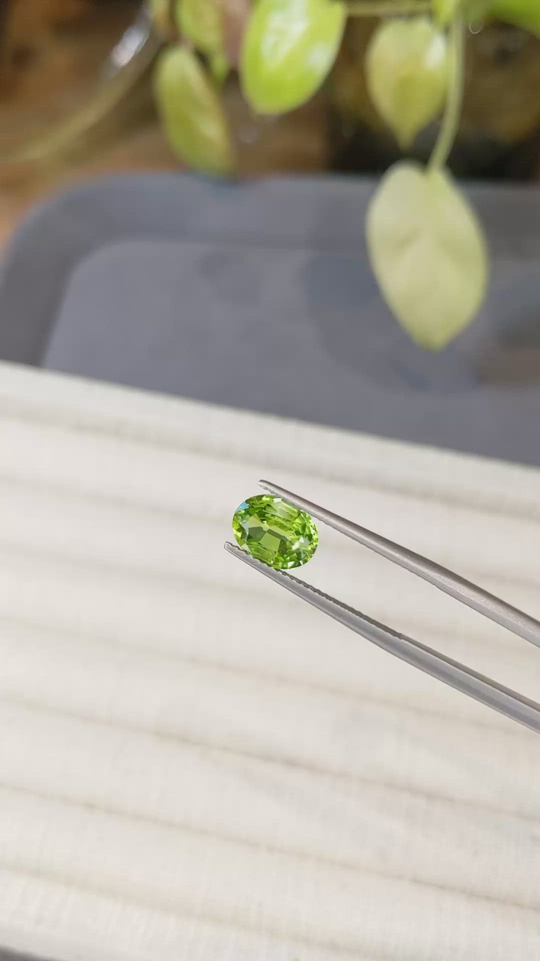 1.95 Ct. Green (Lime Green) Peridot from Burma (Myanmar) Size Video