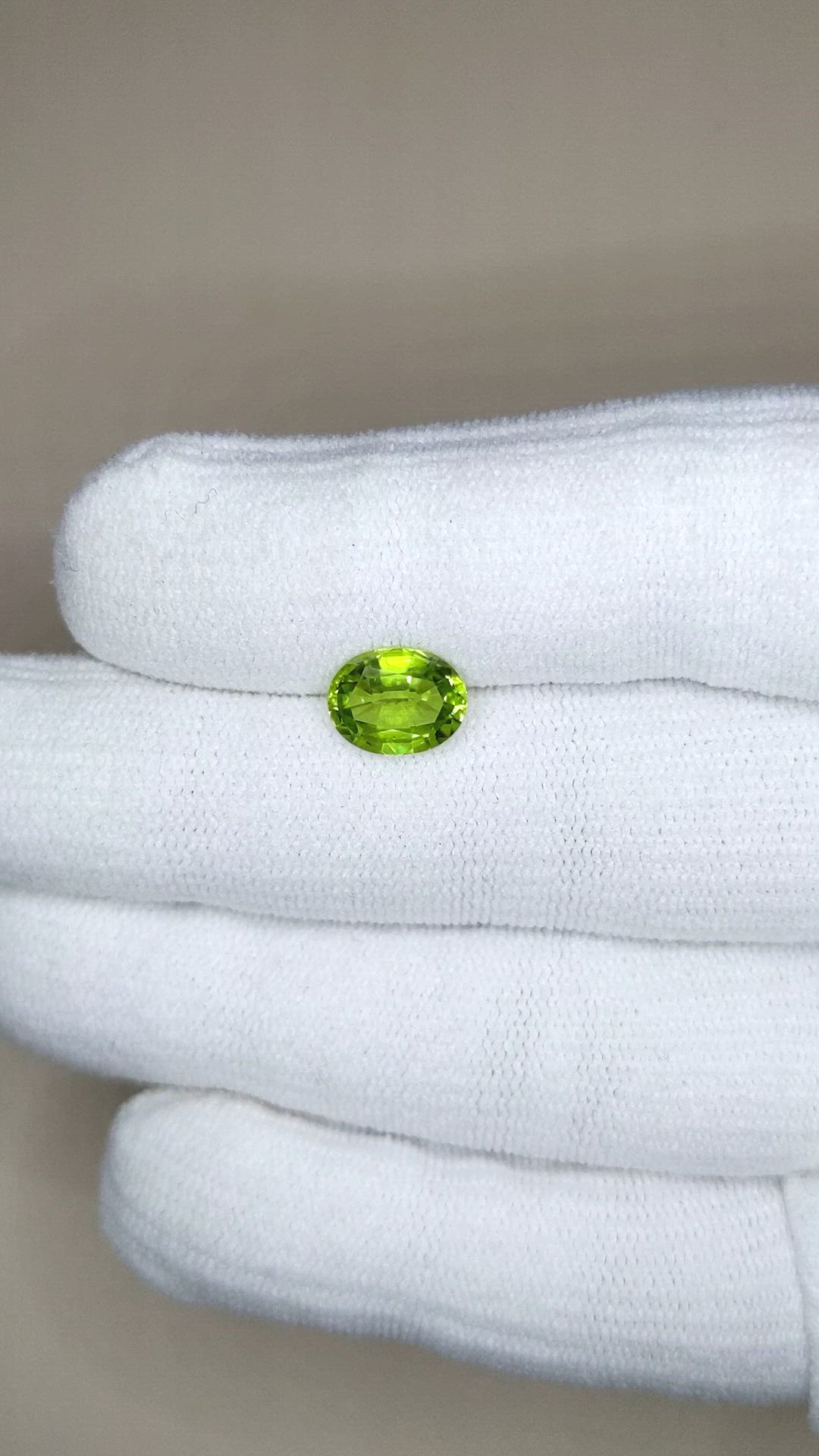 1.95 Ct. Green (Lime Green) Peridot from Burma (Myanmar) Size Video