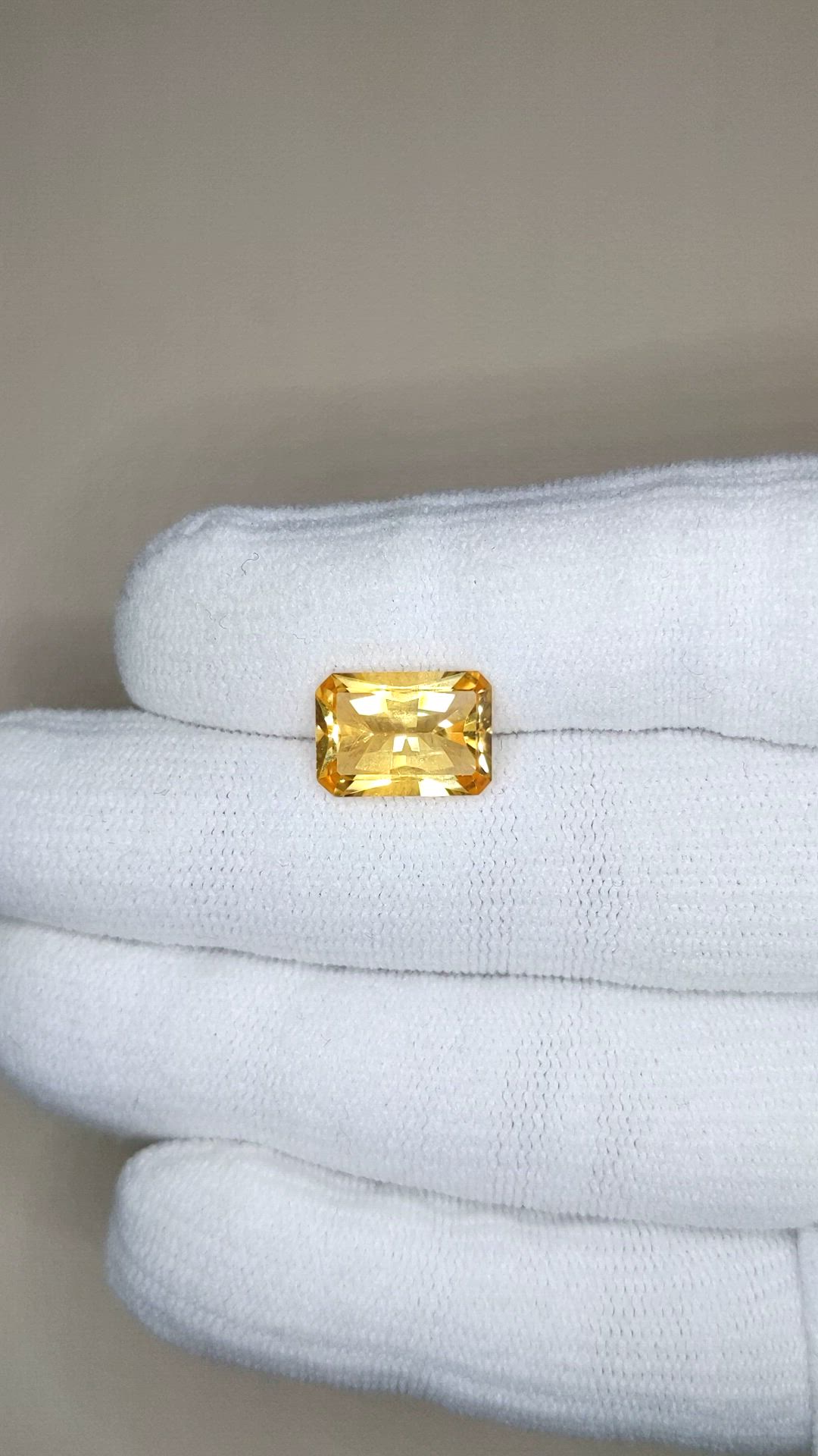 3.72 Ct. Orangish Yellow Citrine from Brazil Size Video