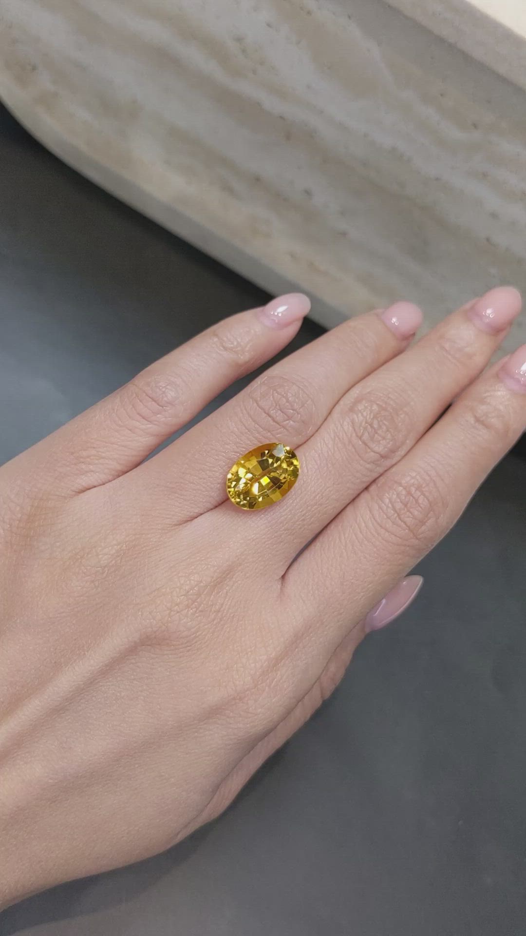 6.21 Ct. Orangish Yellow Citrine from Brazil Size Video