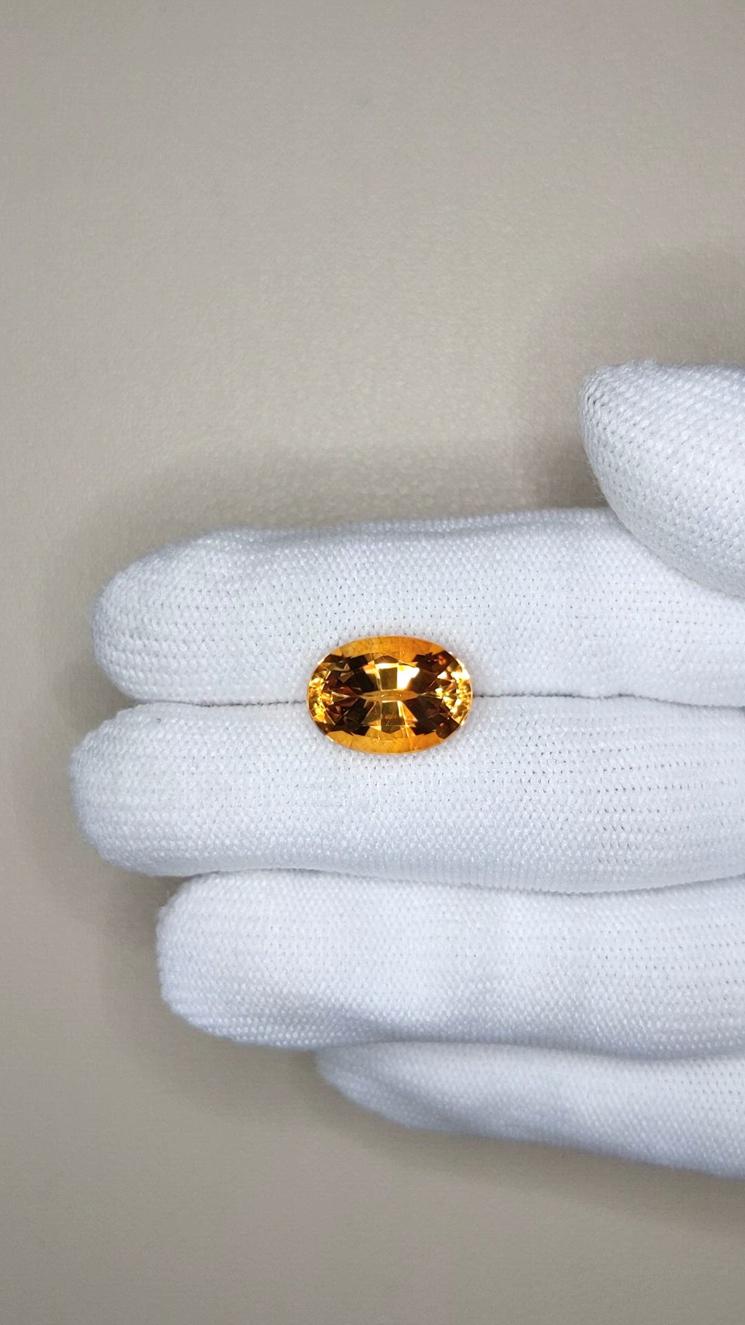 6.21 Ct. Orangish Yellow Citrine from Brazil Size Video