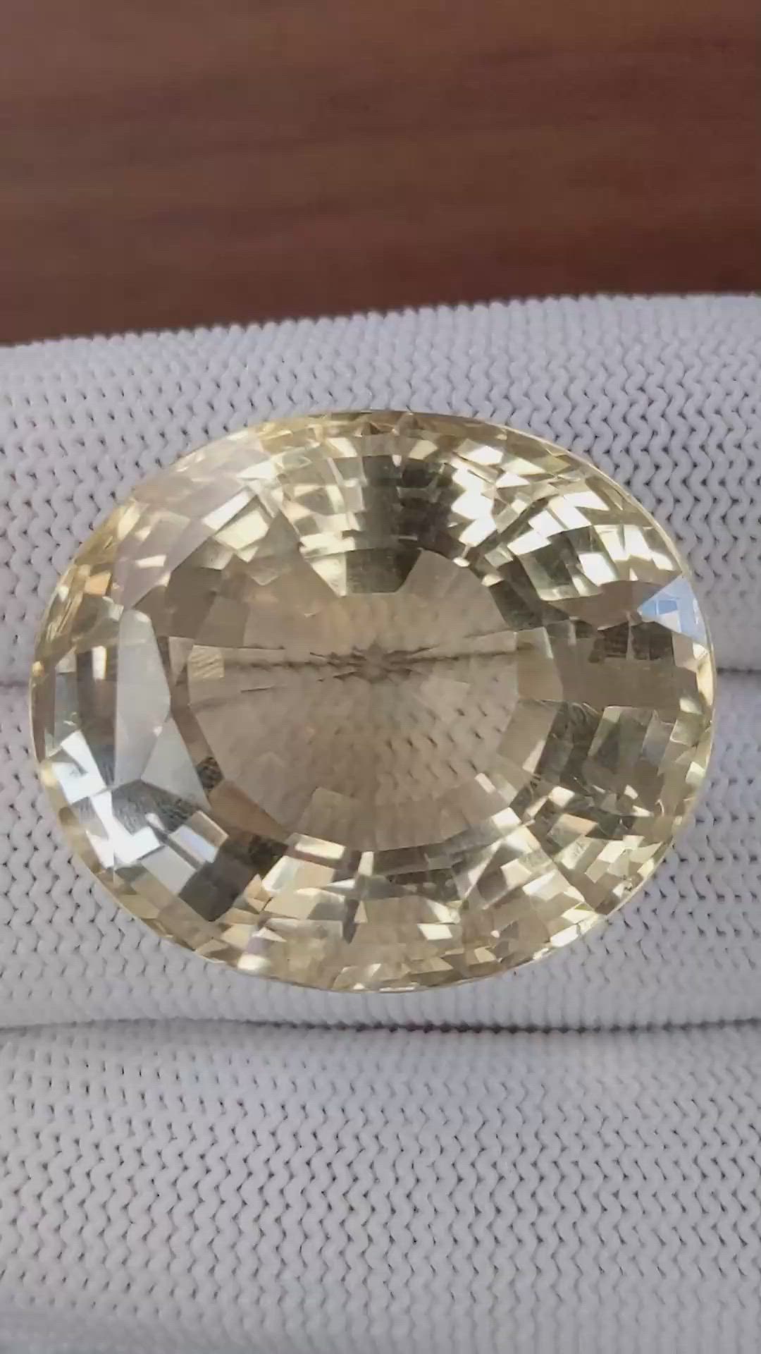 105.40 Ct. Yellowish Brown Citrine from Ceylon (Sri Lanka) Size Video