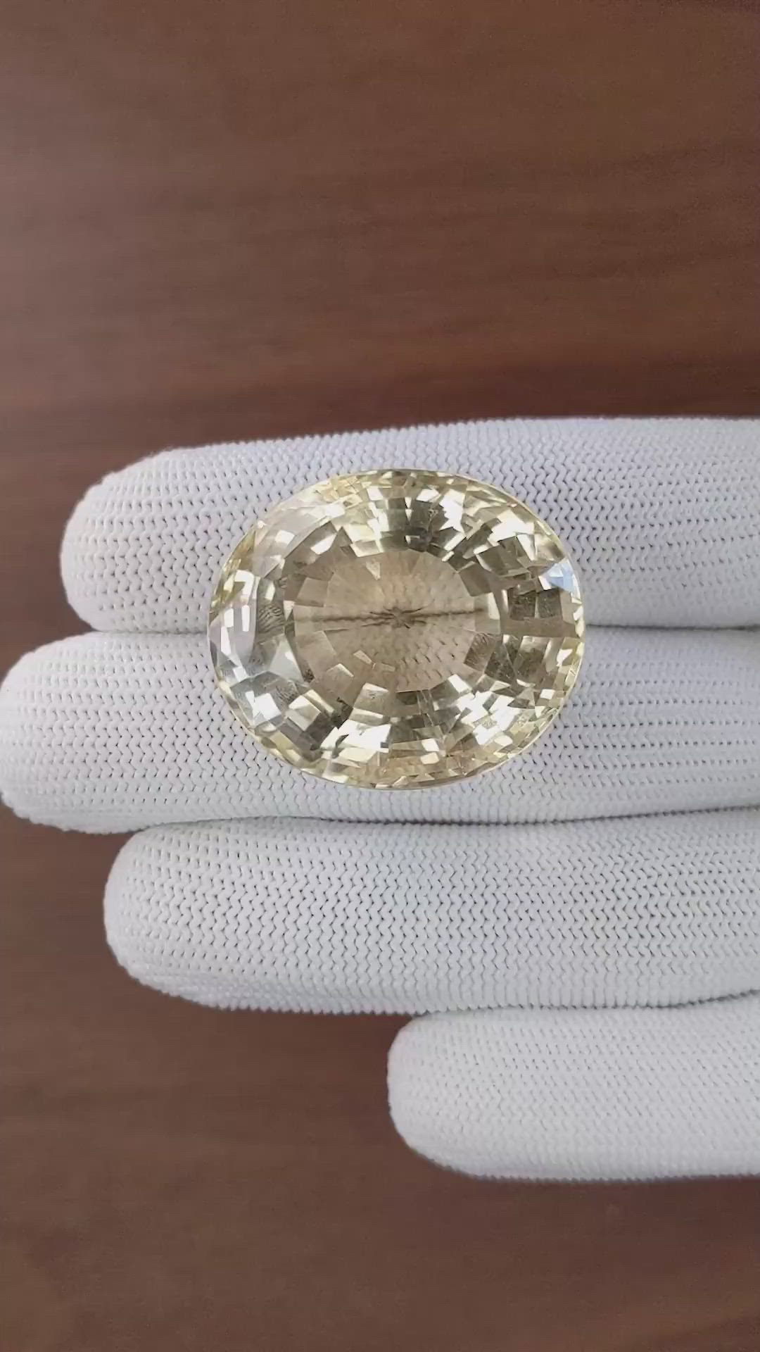 105.40 Ct. Yellowish Brown Citrine from Ceylon (Sri Lanka) Size Video
