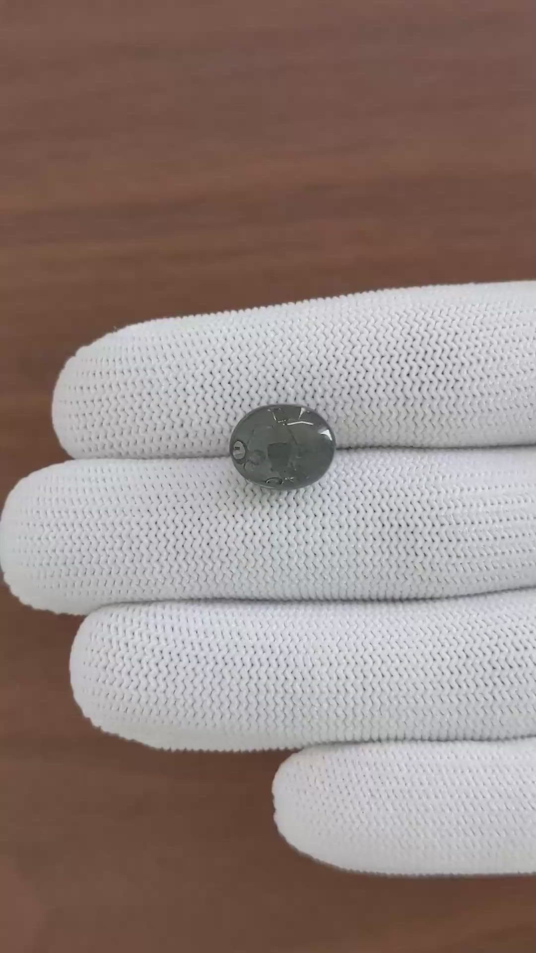 6.72 Ct. Grey Cabochon Moonstone from Ceylon (Sri Lanka) Size Video