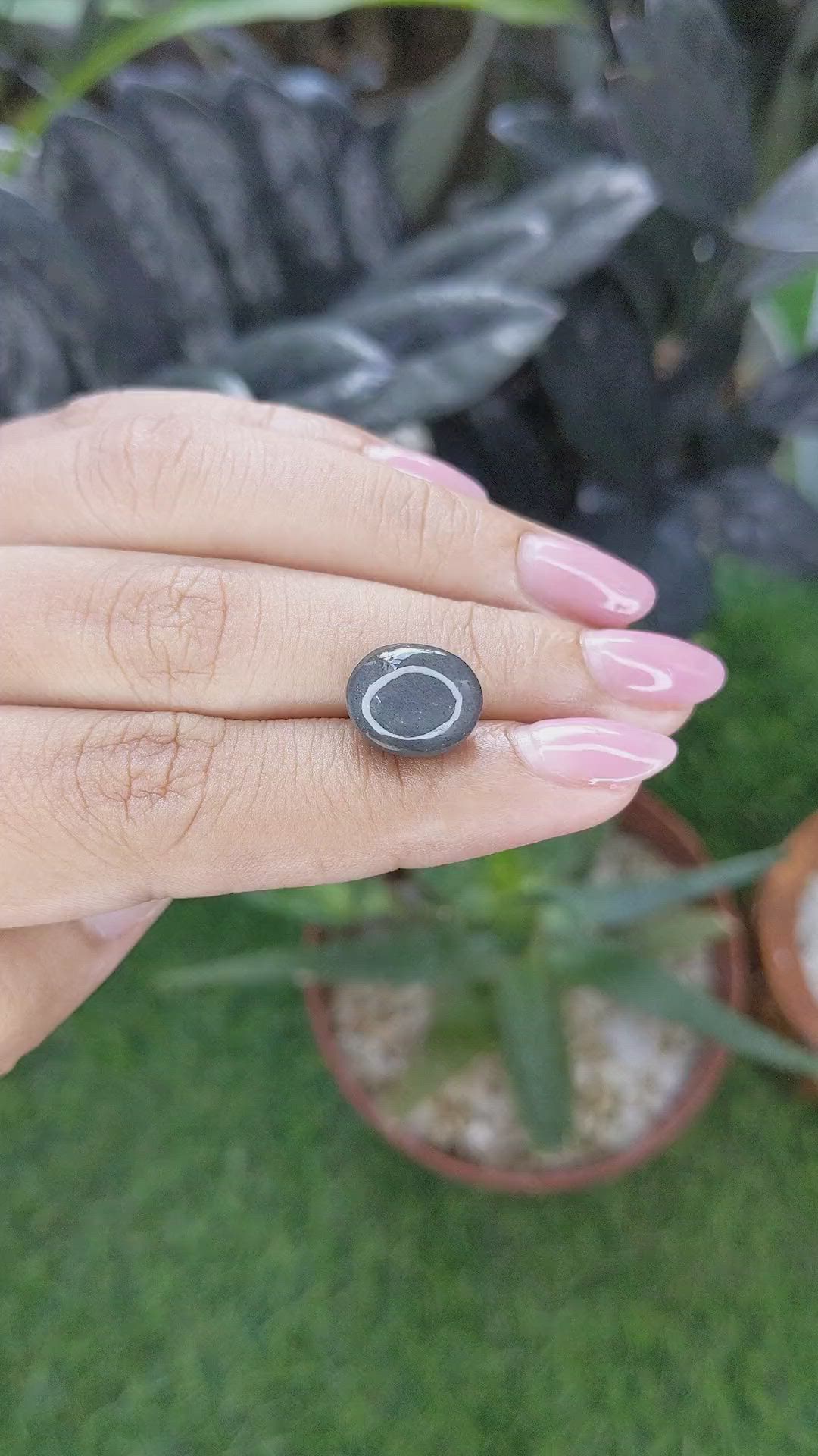 6.72 Ct. Grey Cabochon Moonstone from Ceylon (Sri Lanka) Size Video
