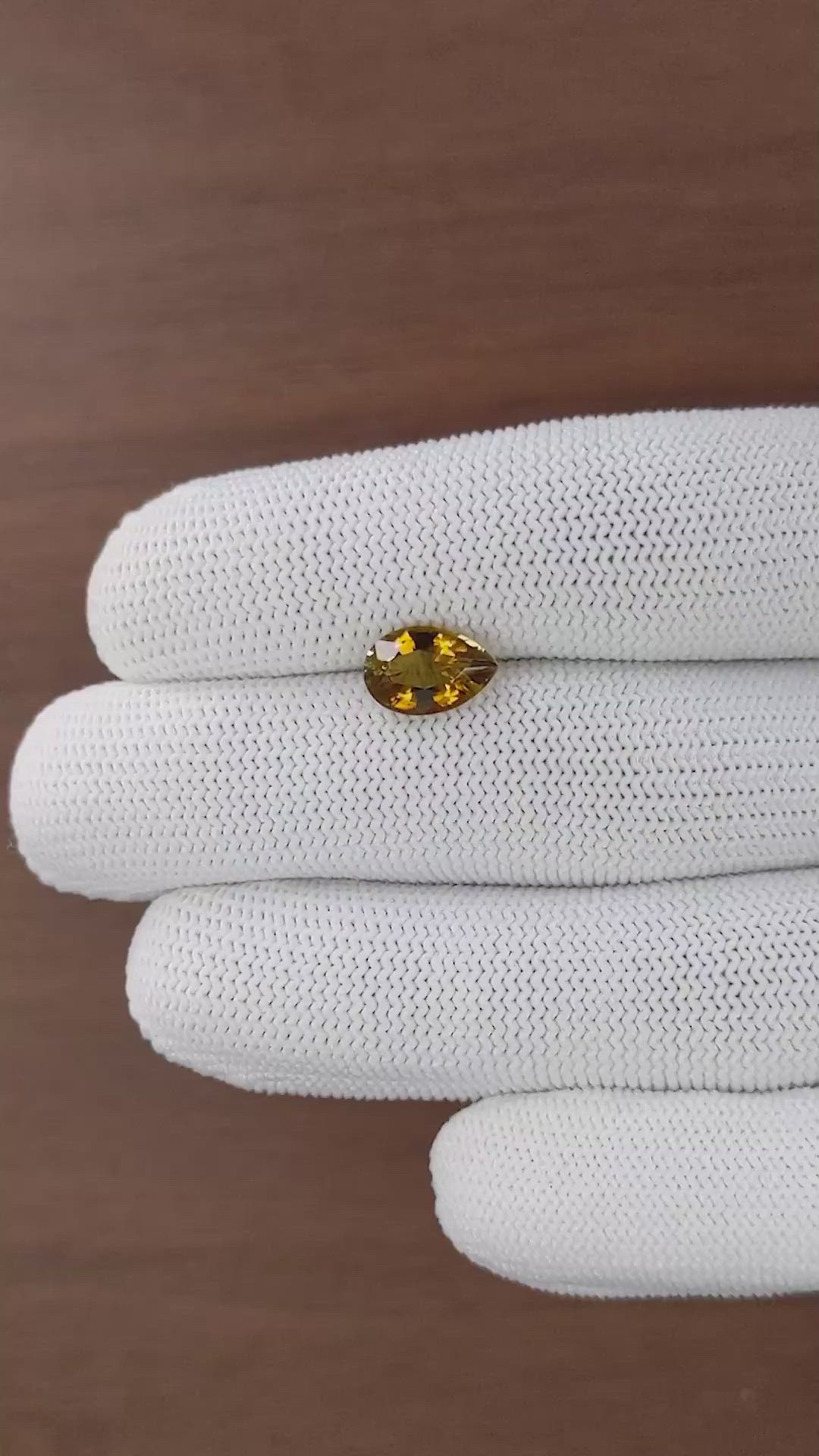 2.23 Ct. Orangish Brown Tourmaline from Ceylon (Sri Lanka) Size Video