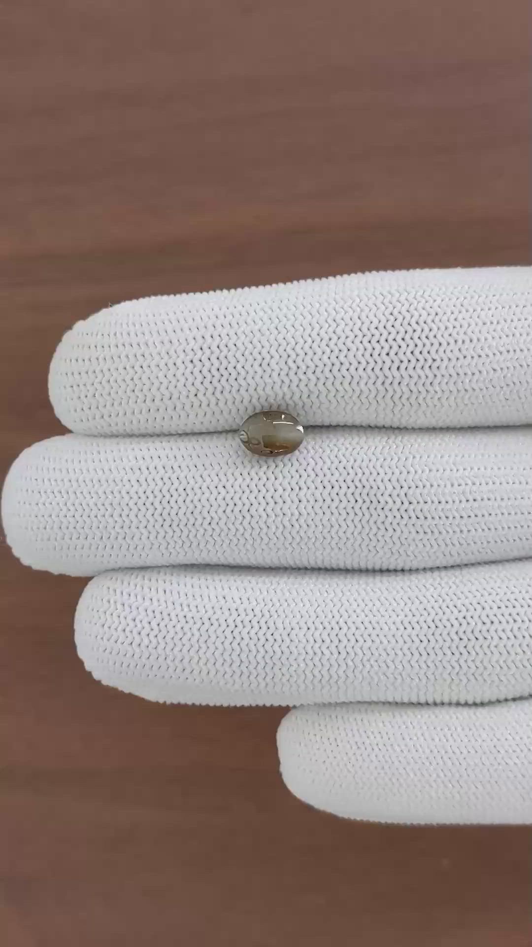2.06 Ct. Brown Cabochon Cat’s Eye Chrysoberyl from Ceylon (Sri Lanka) Size Video