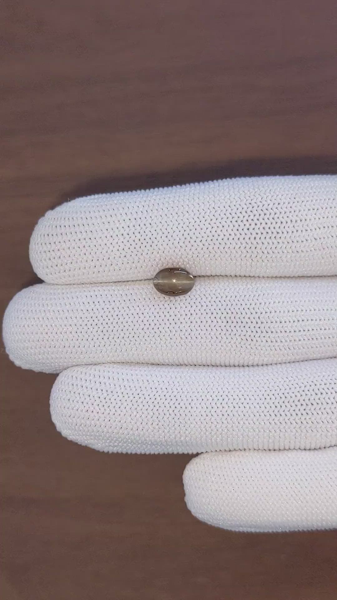 2.06 Ct. Brown Cabochon Cat’s Eye Chrysoberyl from Ceylon (Sri Lanka) Size Video
