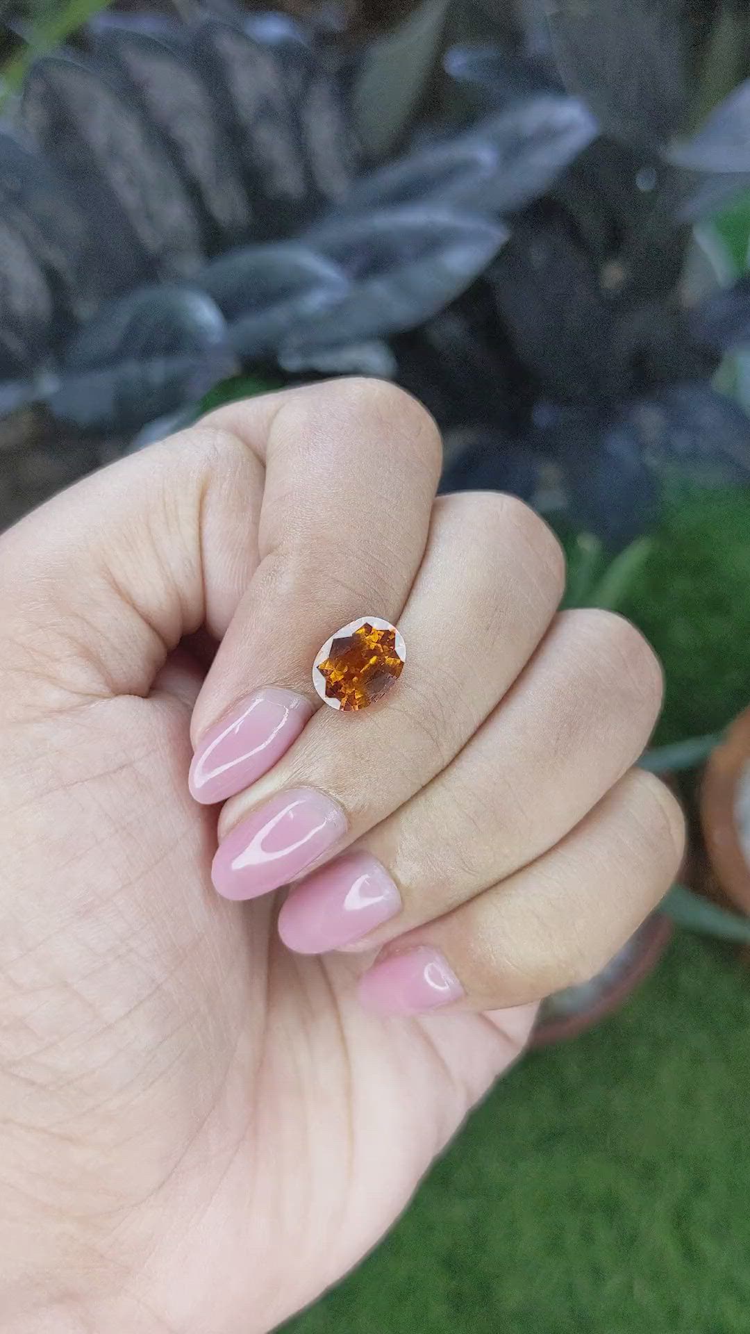 2.62 Ct. Orange Hessonite Garnet Size Video