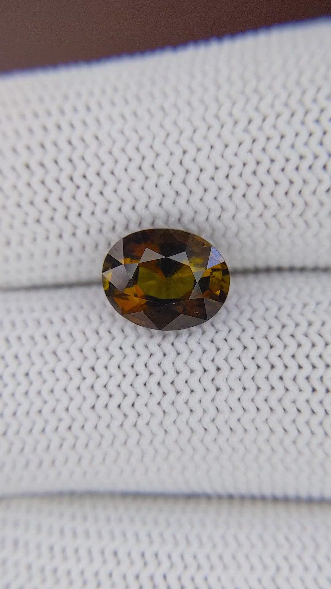 3.10 Ct. Brownish Green Tourmaline from Ceylon (Sri Lanka) Size Video