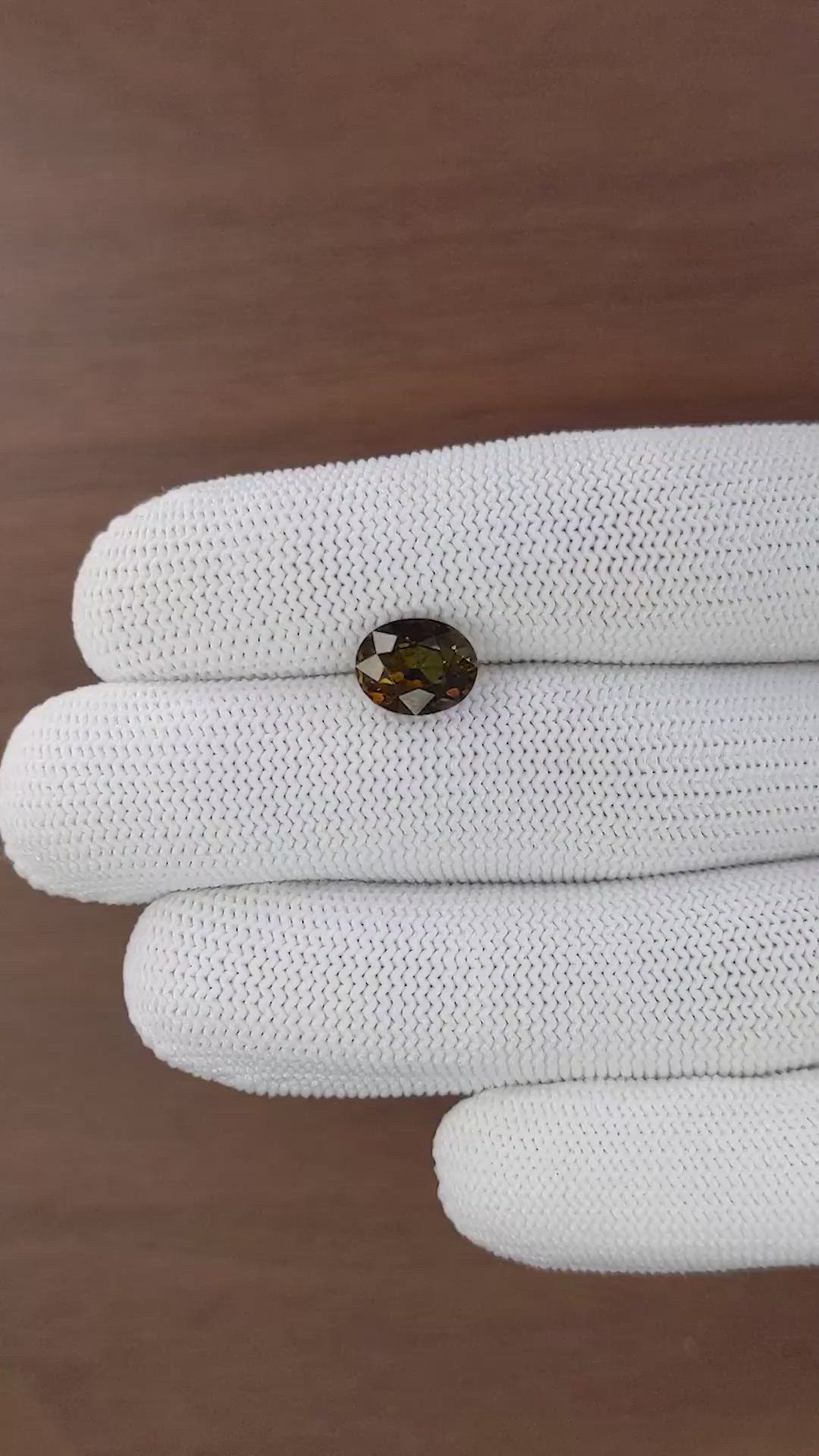 3.10 Ct. Brownish Green Tourmaline from Ceylon (Sri Lanka) Size Video