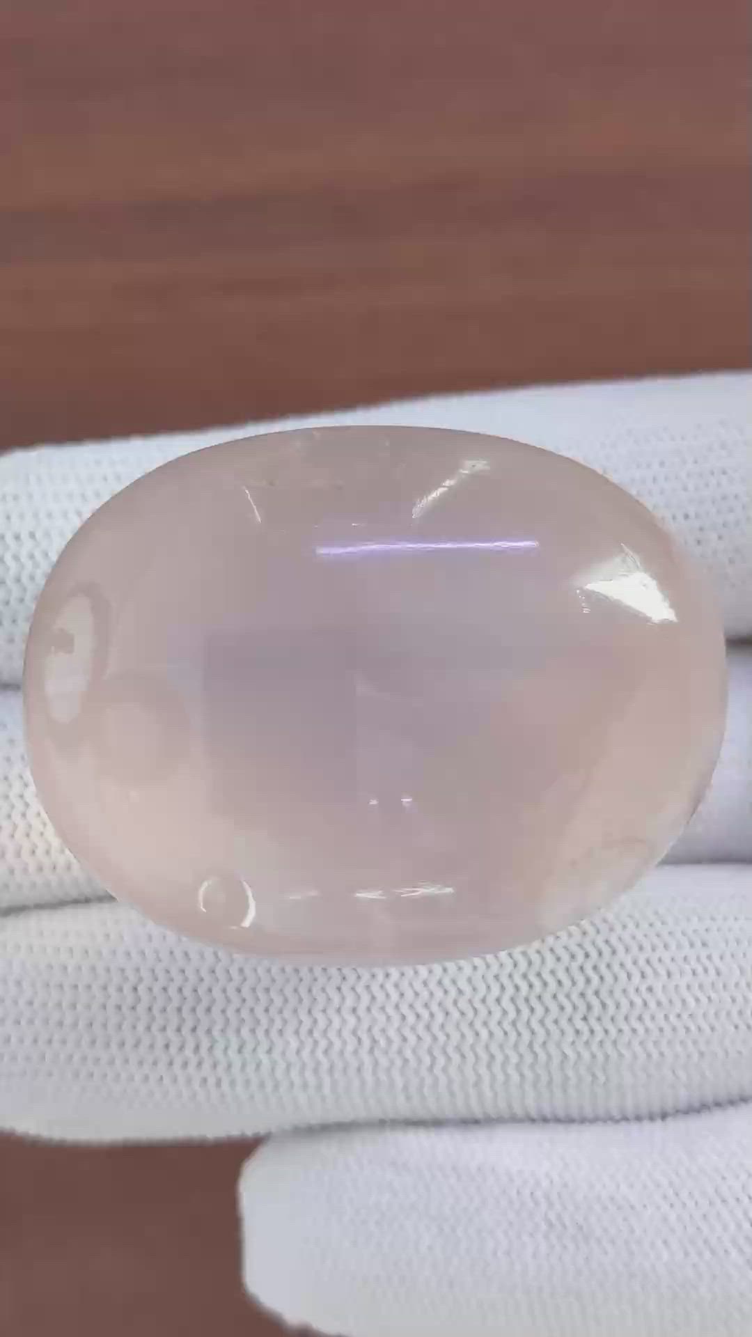 361.04 Ct. Pink Cabochon Star Rose Quartz from Ceylon (Sri Lanka) Size Video