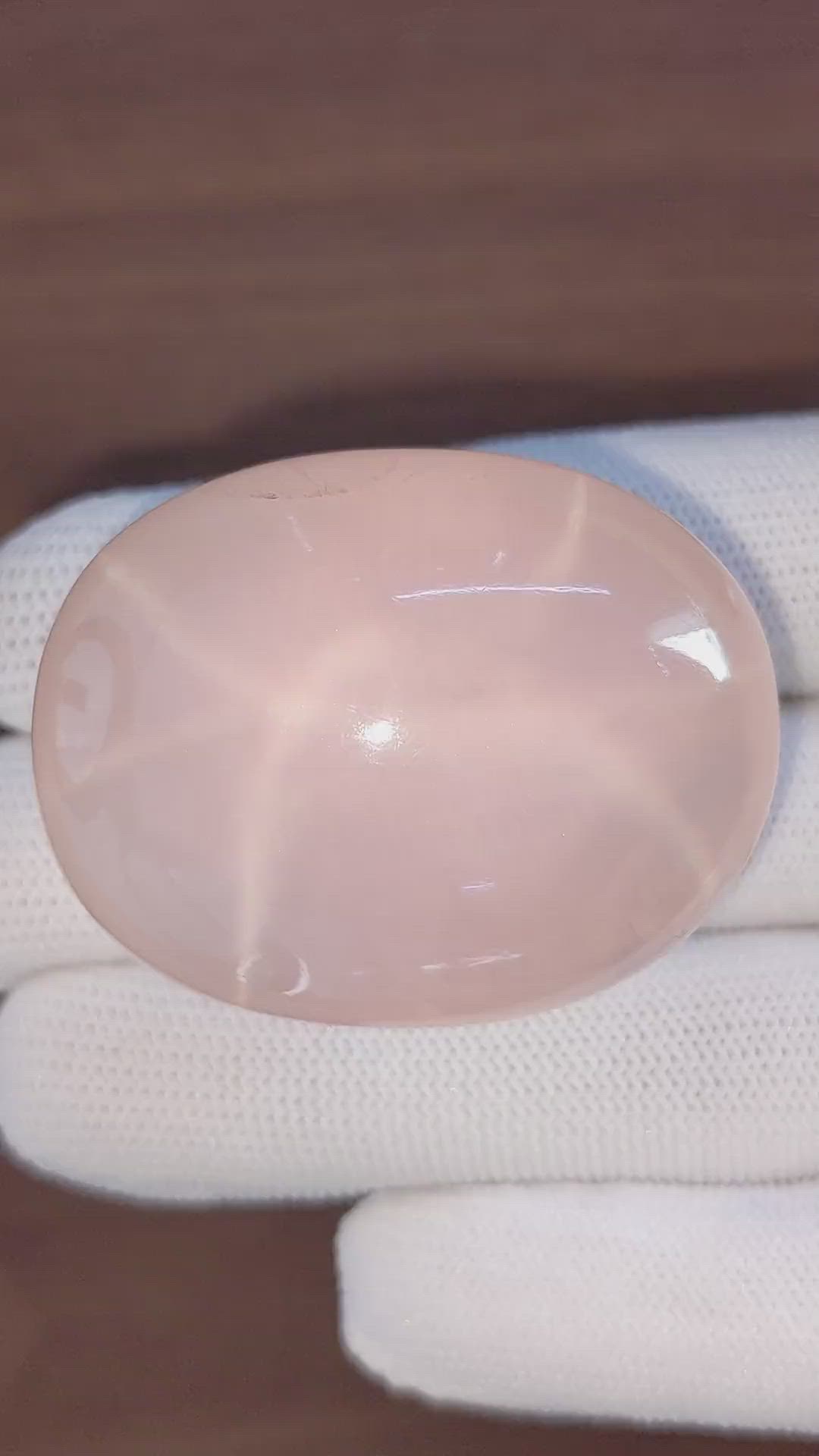 361.04 Ct. Pink Cabochon Star Rose Quartz from Ceylon (Sri Lanka) Size Video