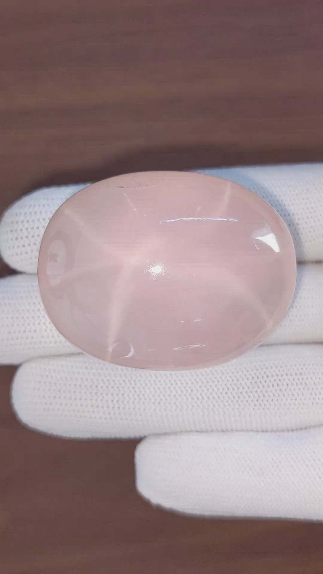 361.04 Ct. Pink Cabochon Star Rose Quartz from Ceylon (Sri Lanka) Size Video