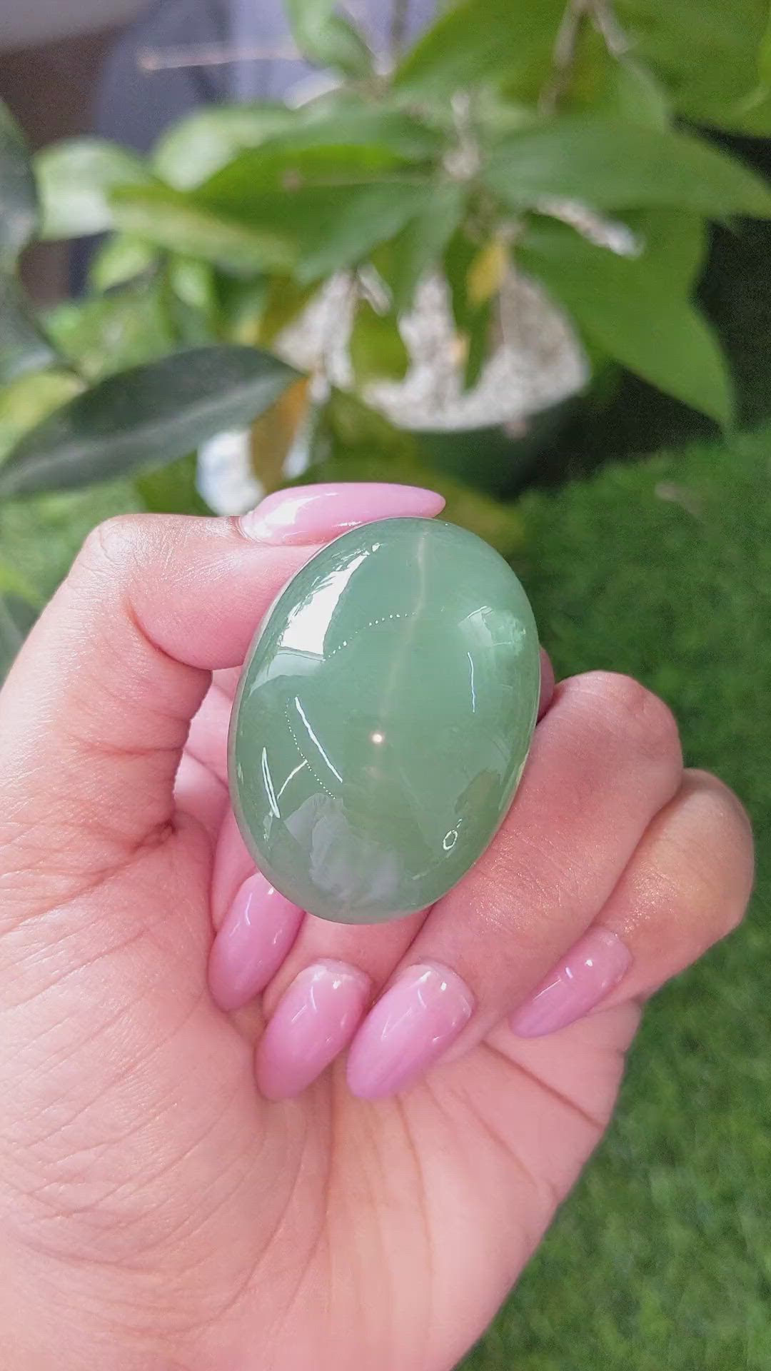 228.07 Ct. Green Cabochon Cat’s Eye Beryl from Ceylon (Sri Lanka) Size Video