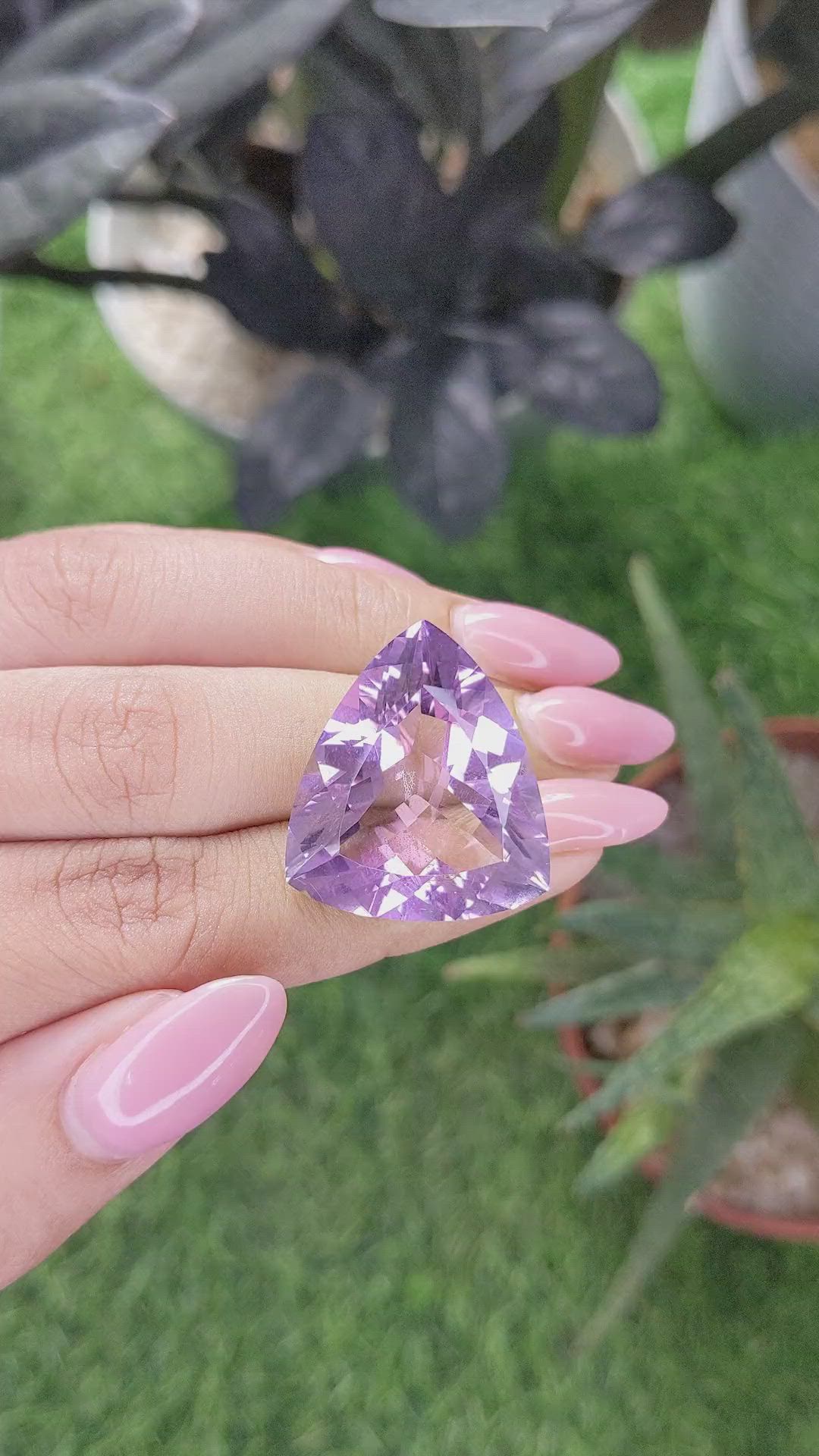33.90 Ct. Purple Amethyst from Brazil Size Video