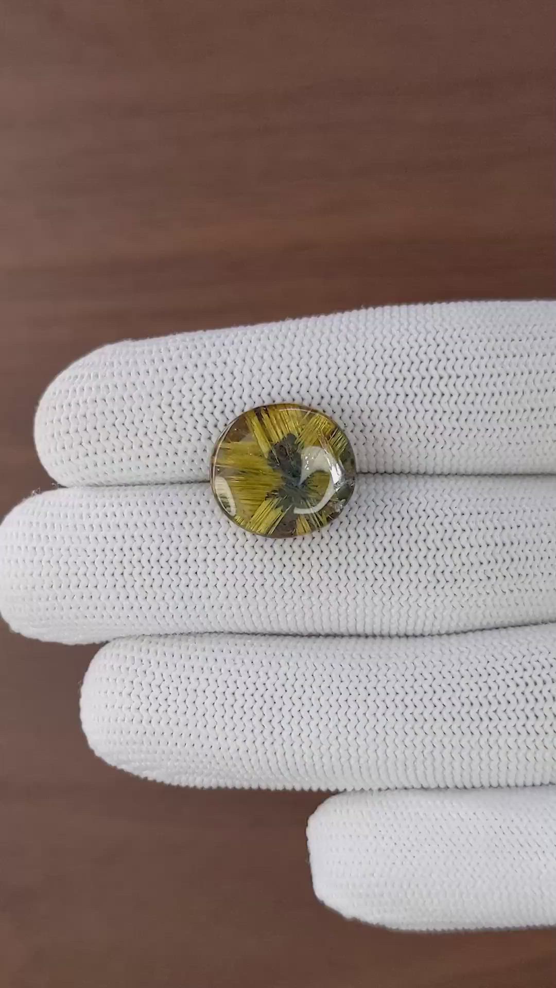 11.17 Ct. Smoky Rutilated Quartz from Ceylon (Sri Lanka) Size Video