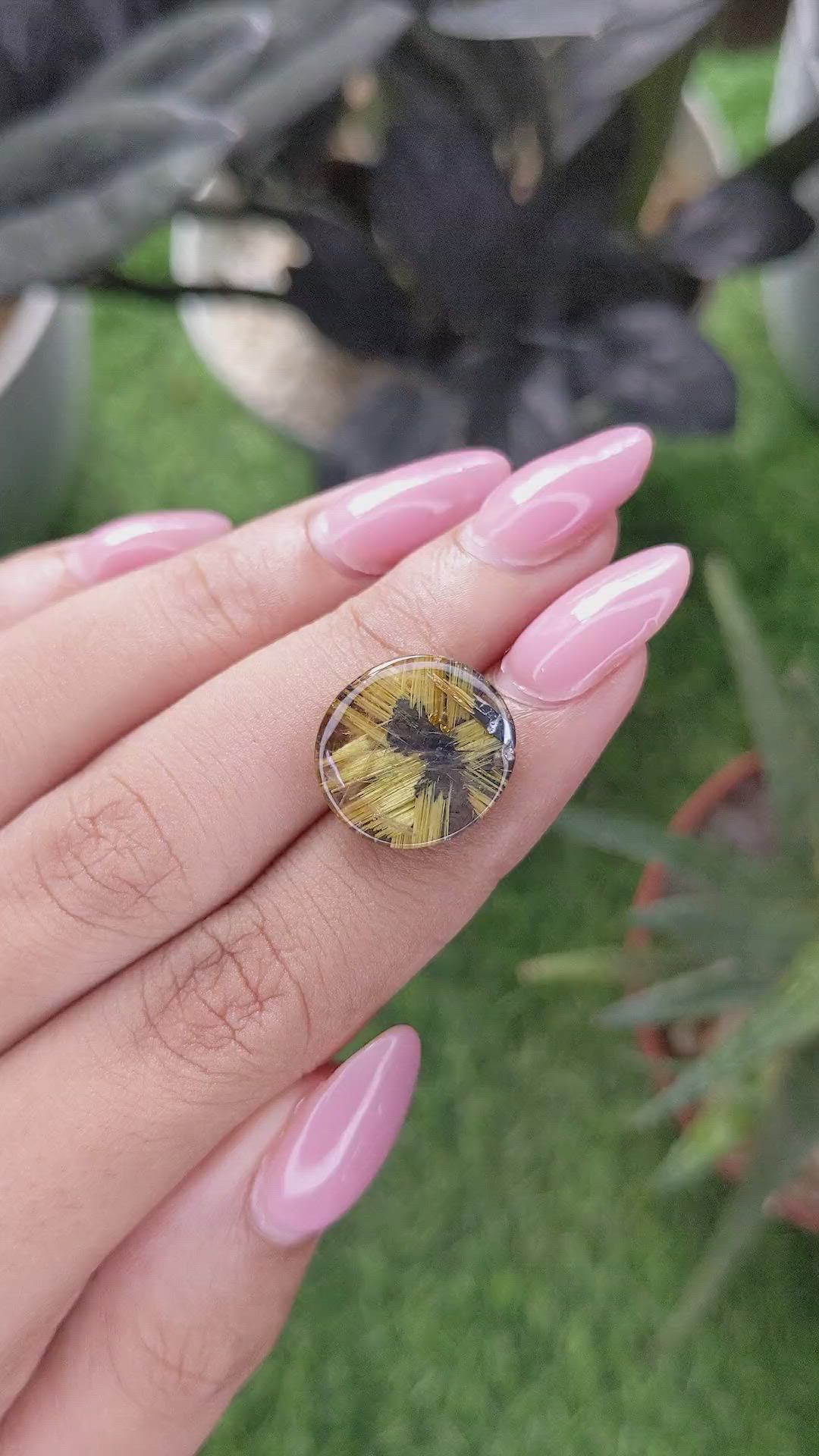 11.17 Ct. Smoky Rutilated Quartz from Ceylon (Sri Lanka) Size Video