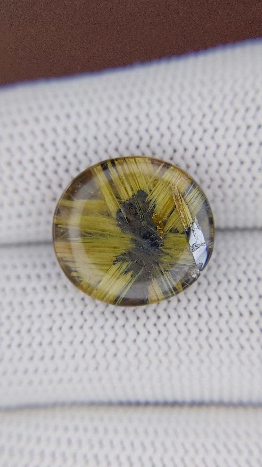 11.17 Ct. Smoky Rutilated Quartz from Ceylon (Sri Lanka) Size Video