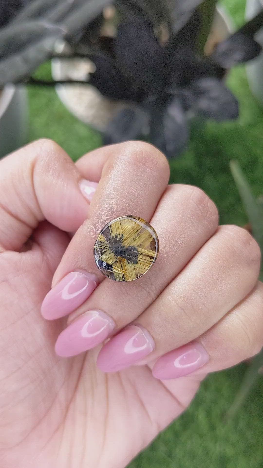 11.17 Ct. Smoky Rutilated Quartz from Ceylon (Sri Lanka) Size Video