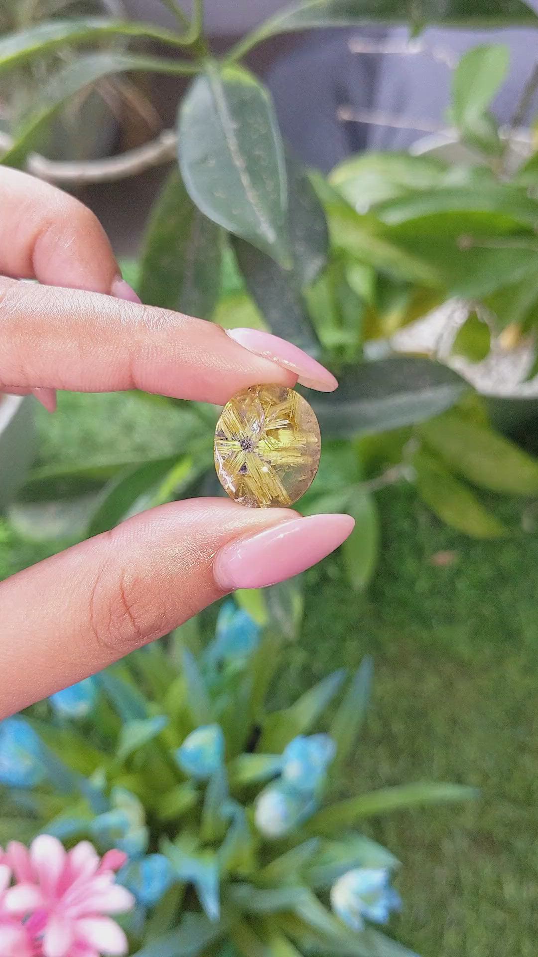 15.37 Ct. Smoky Rutilated Quartz from Ceylon (Sri Lanka) Size Video