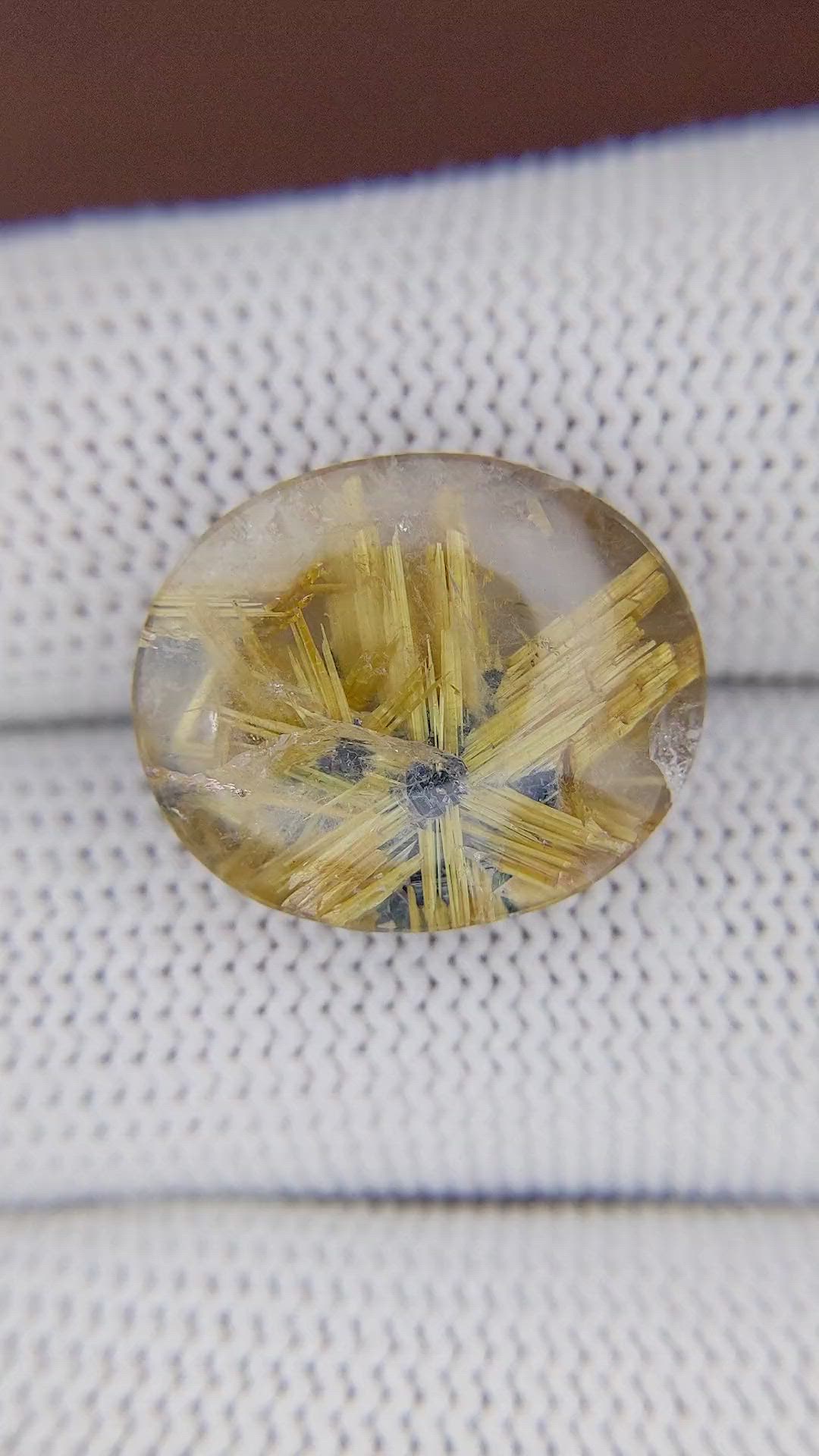 15.37 Ct. Smoky Rutilated Quartz from Ceylon (Sri Lanka) Size Video