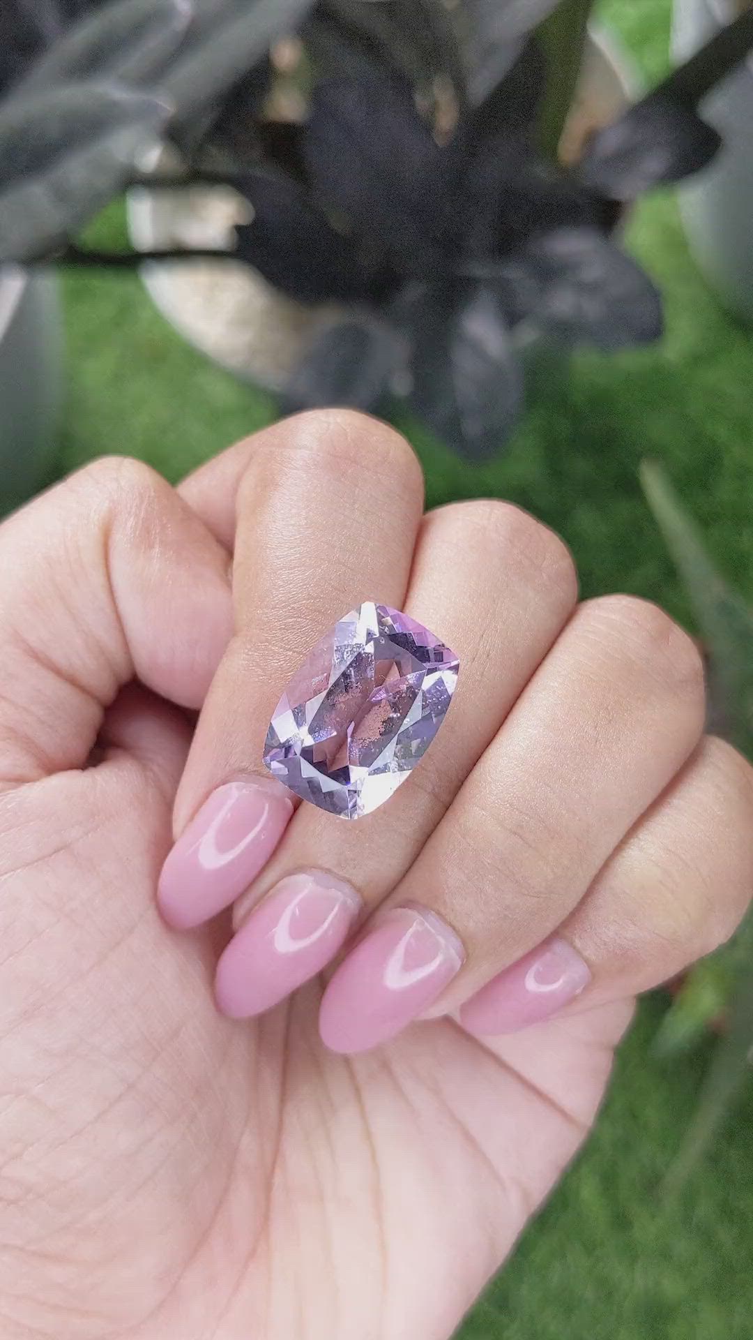 11.65 Ct. Purple Amethyst from Brazil Size Video