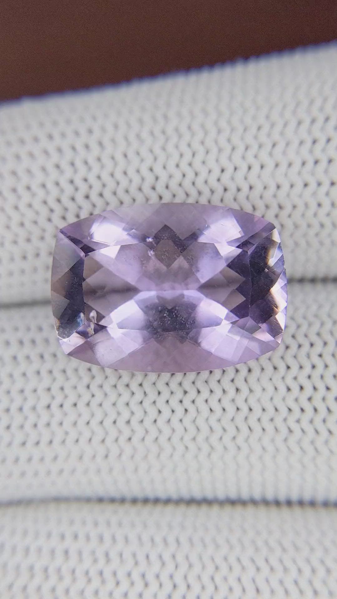 11.65 Ct. Purple Amethyst from Brazil Size Video