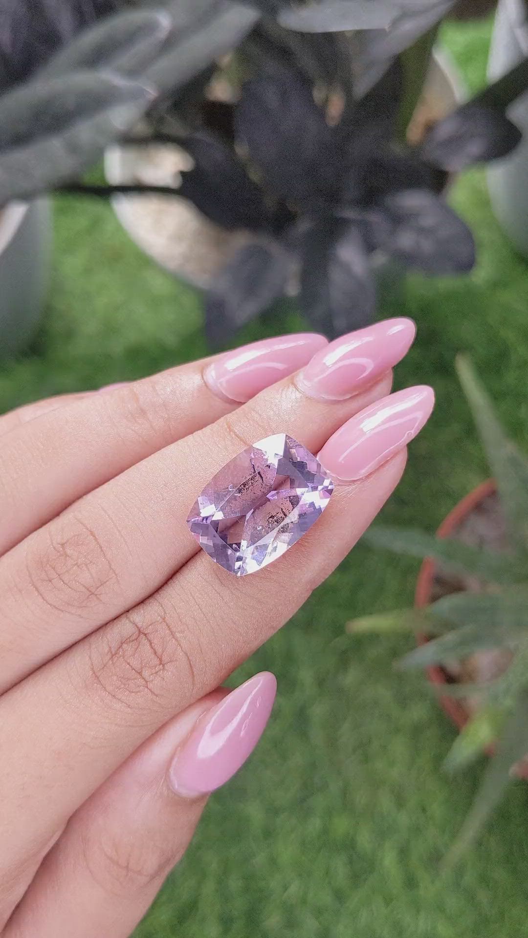 11.65 Ct. Purple Amethyst from Brazil Size Video