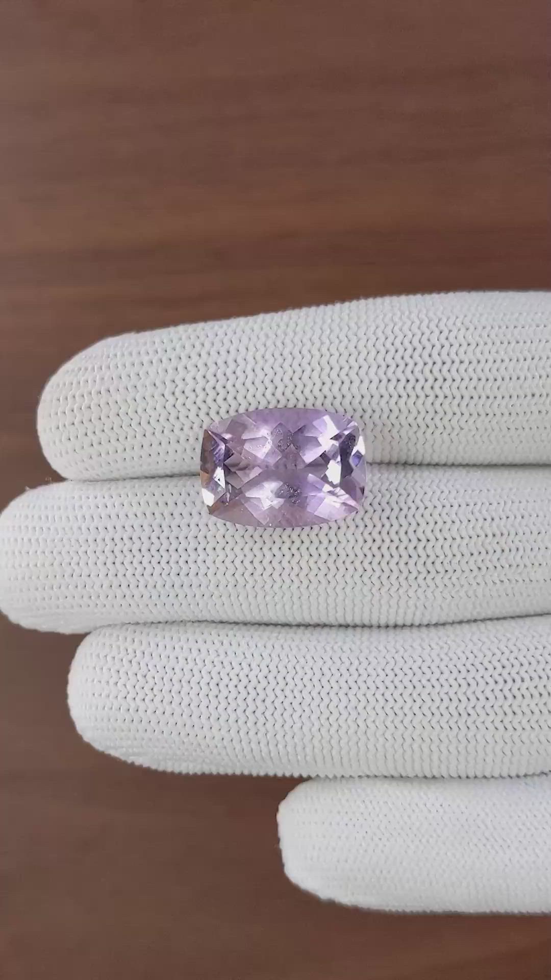 11.65 Ct. Purple Amethyst from Brazil Size Video