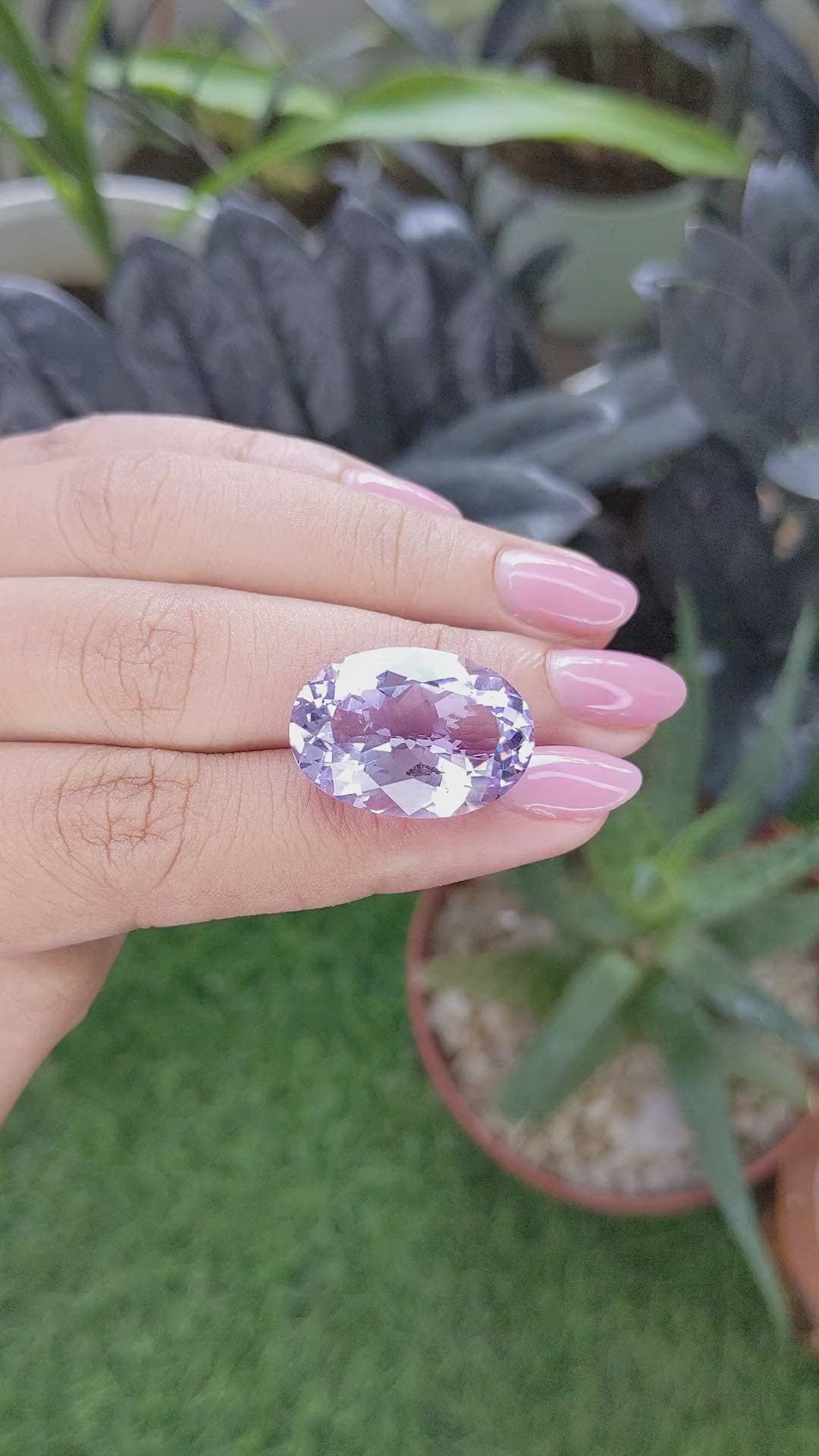 18.63 Ct. Purple Amethyst from Madagascar Size Video
